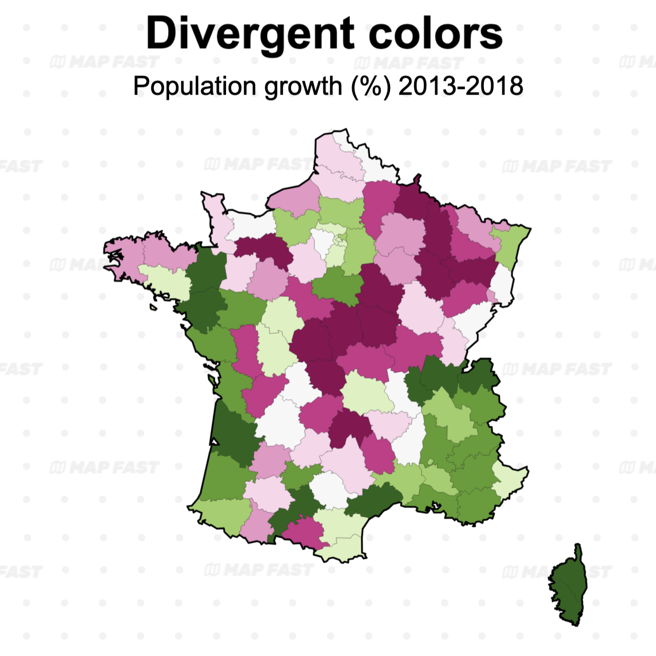 Divergent color scale example