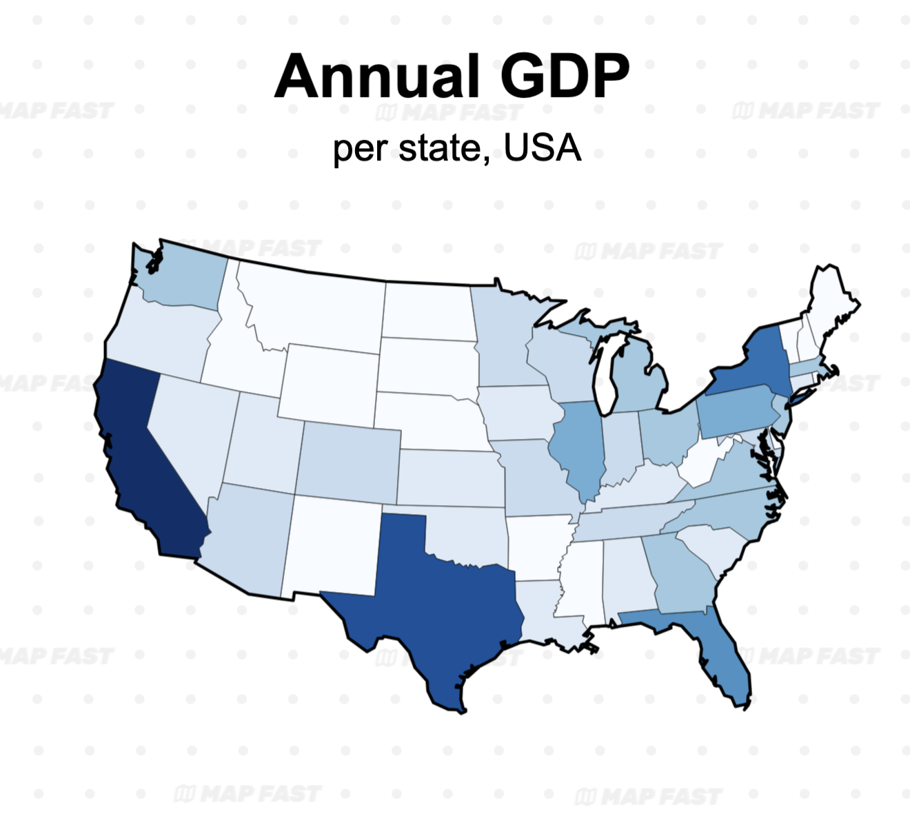 Map : Annual GDP - per State, USA
