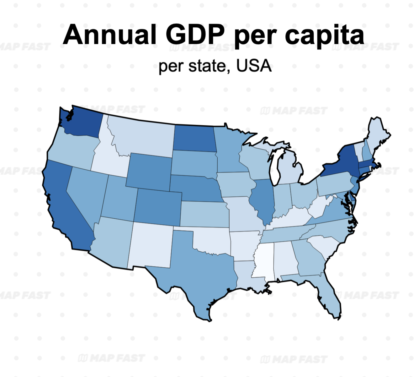 Map : Annual GDP per capita - per State, USA