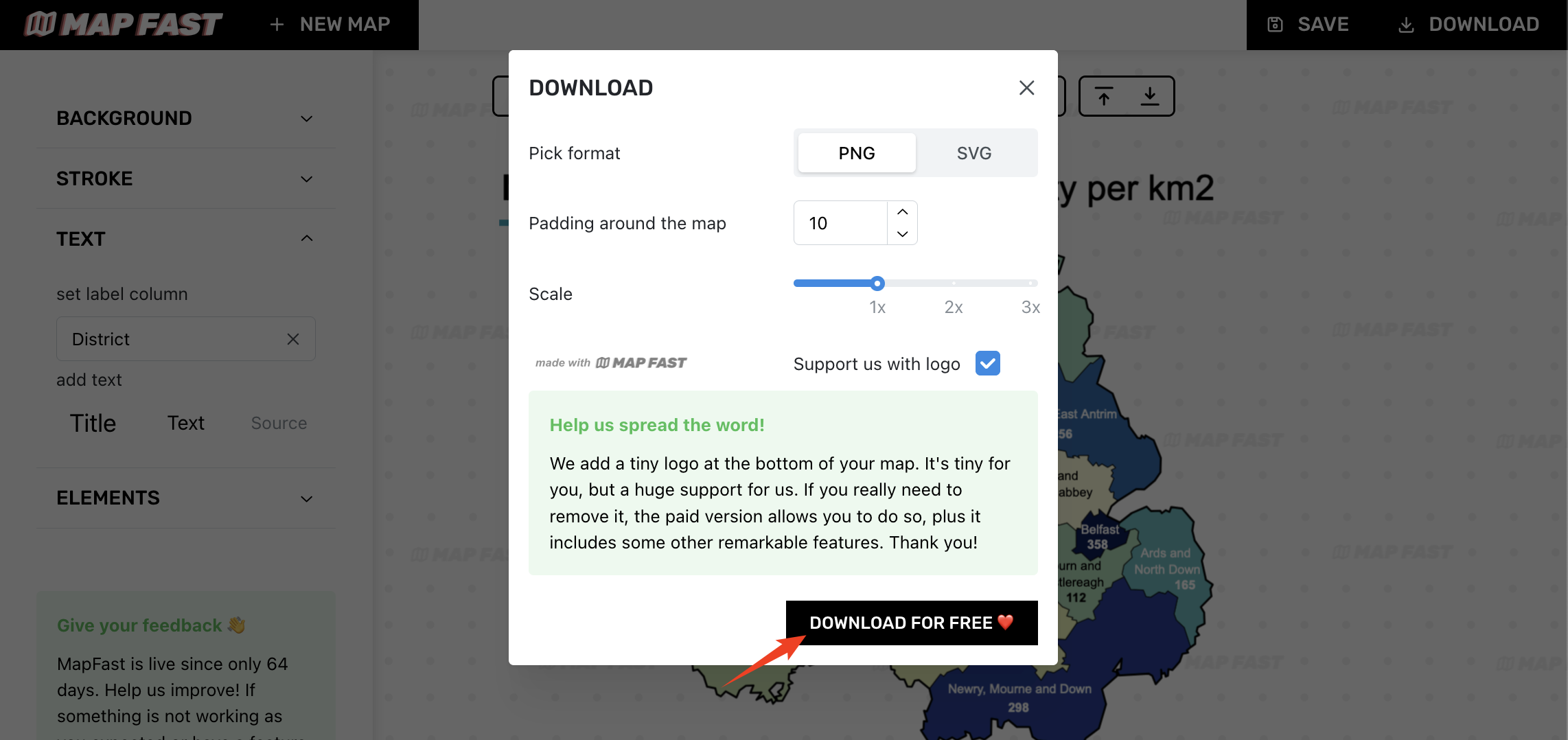 Exporting the map