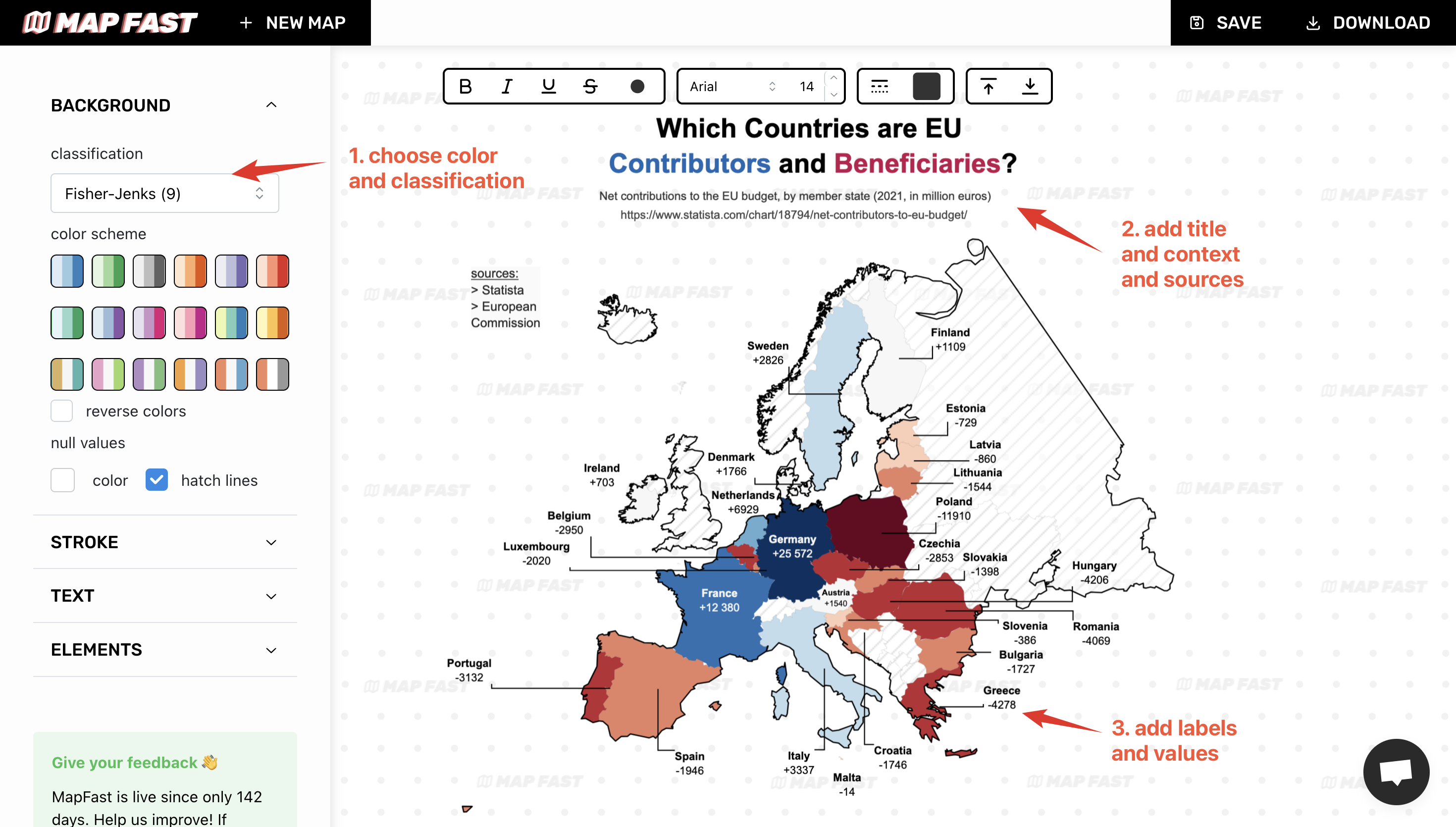 Adding a title, source, and legend or values is really important to give context to the map reader.