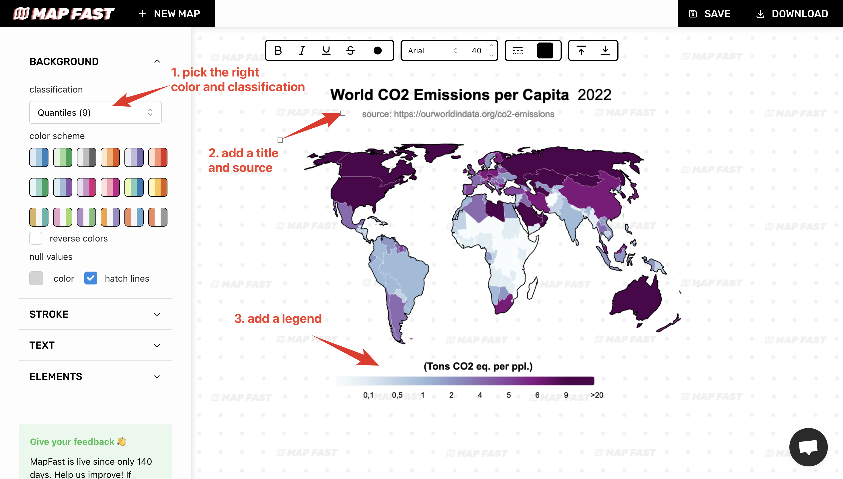 Adding a title, source & legend is really important to give context to the map reader.