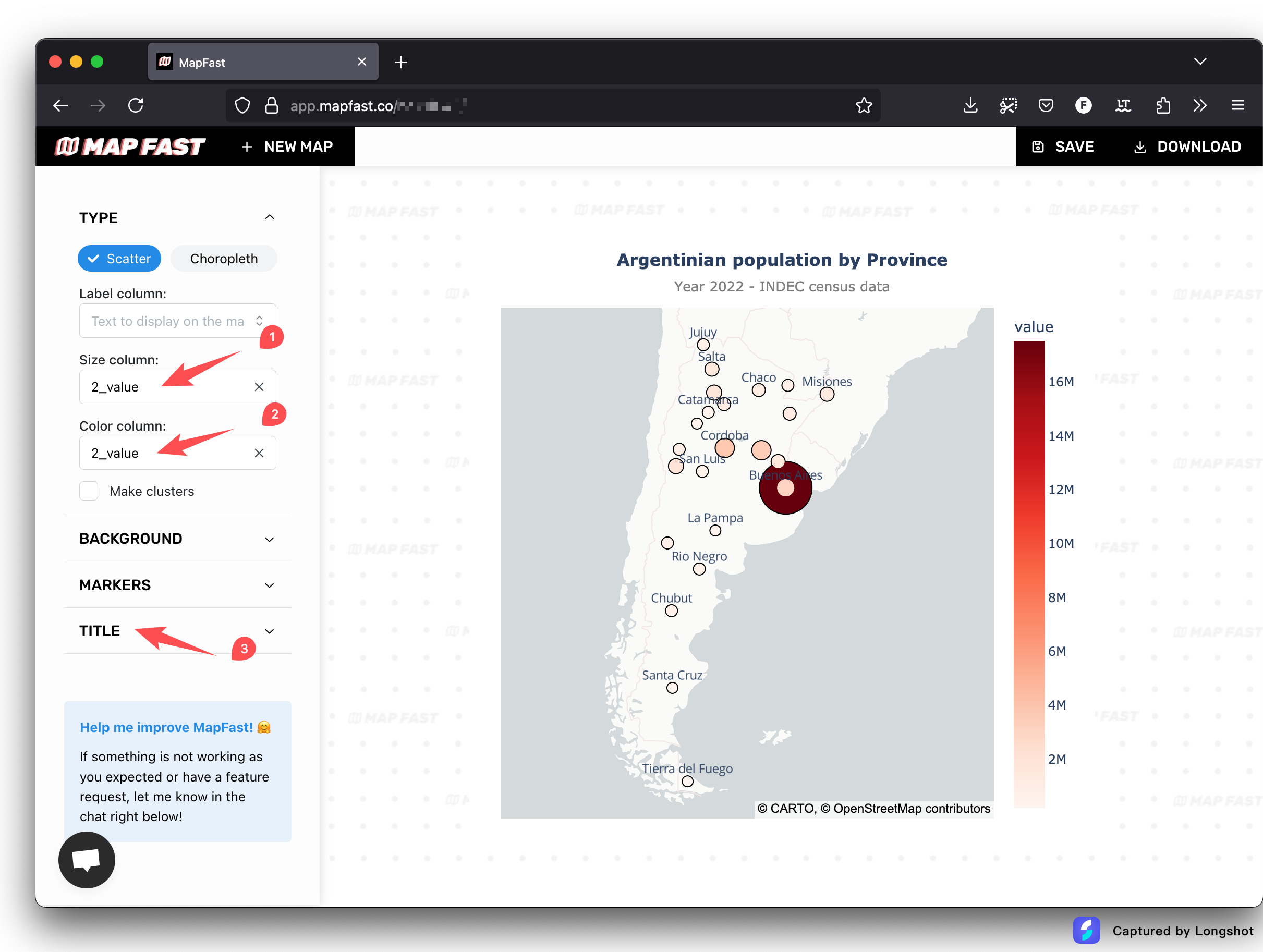 Scatter map