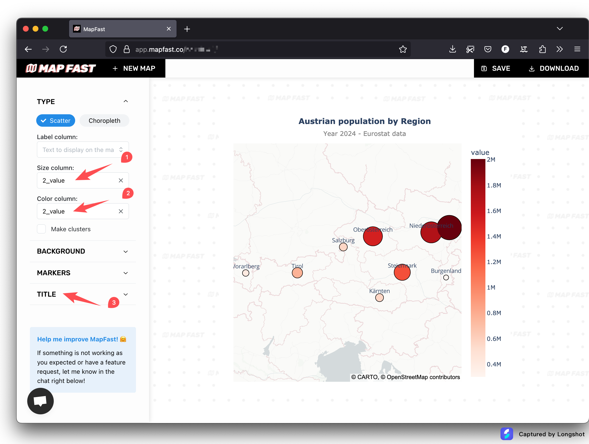 Scatter map