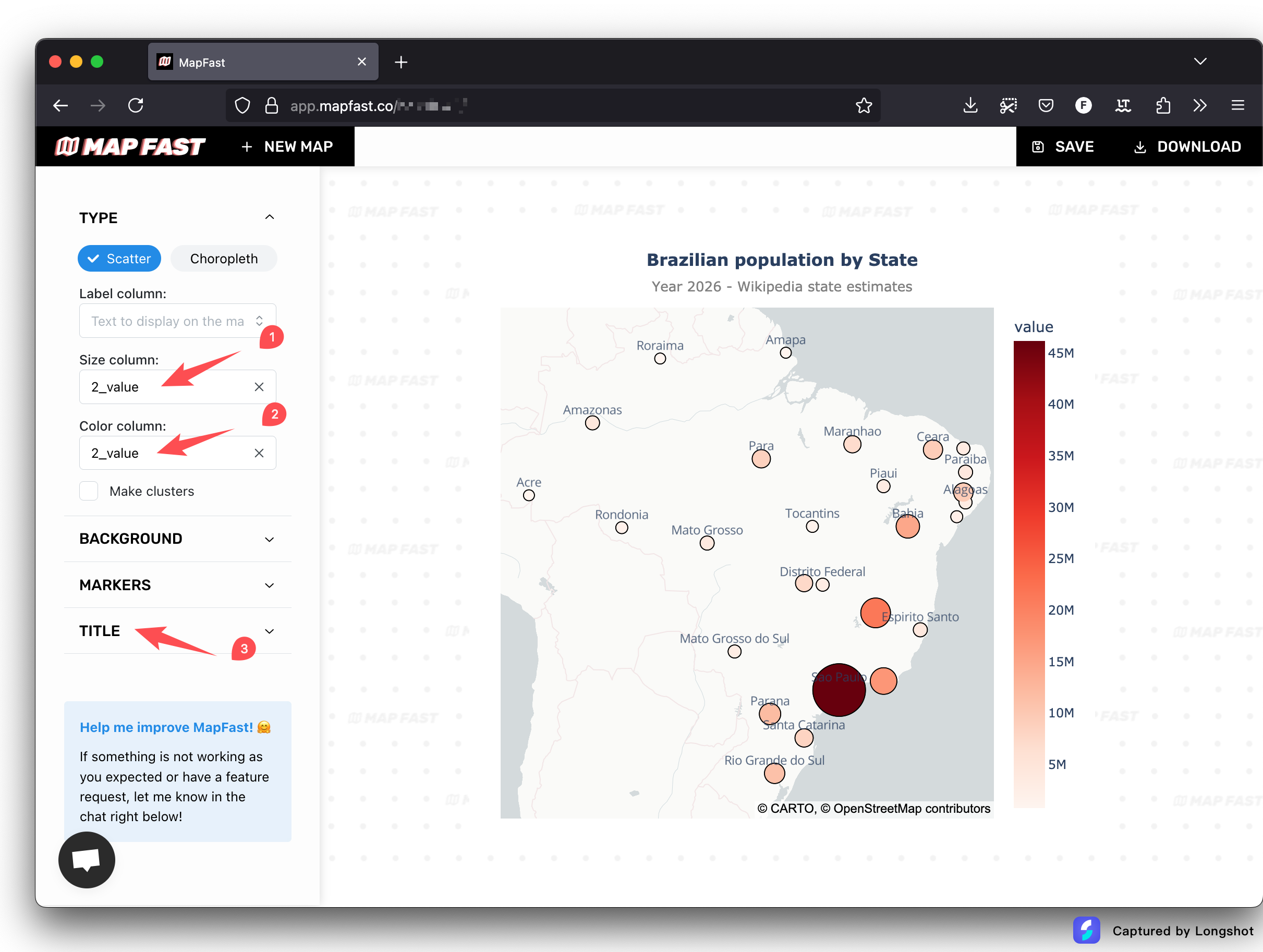 Scatter map