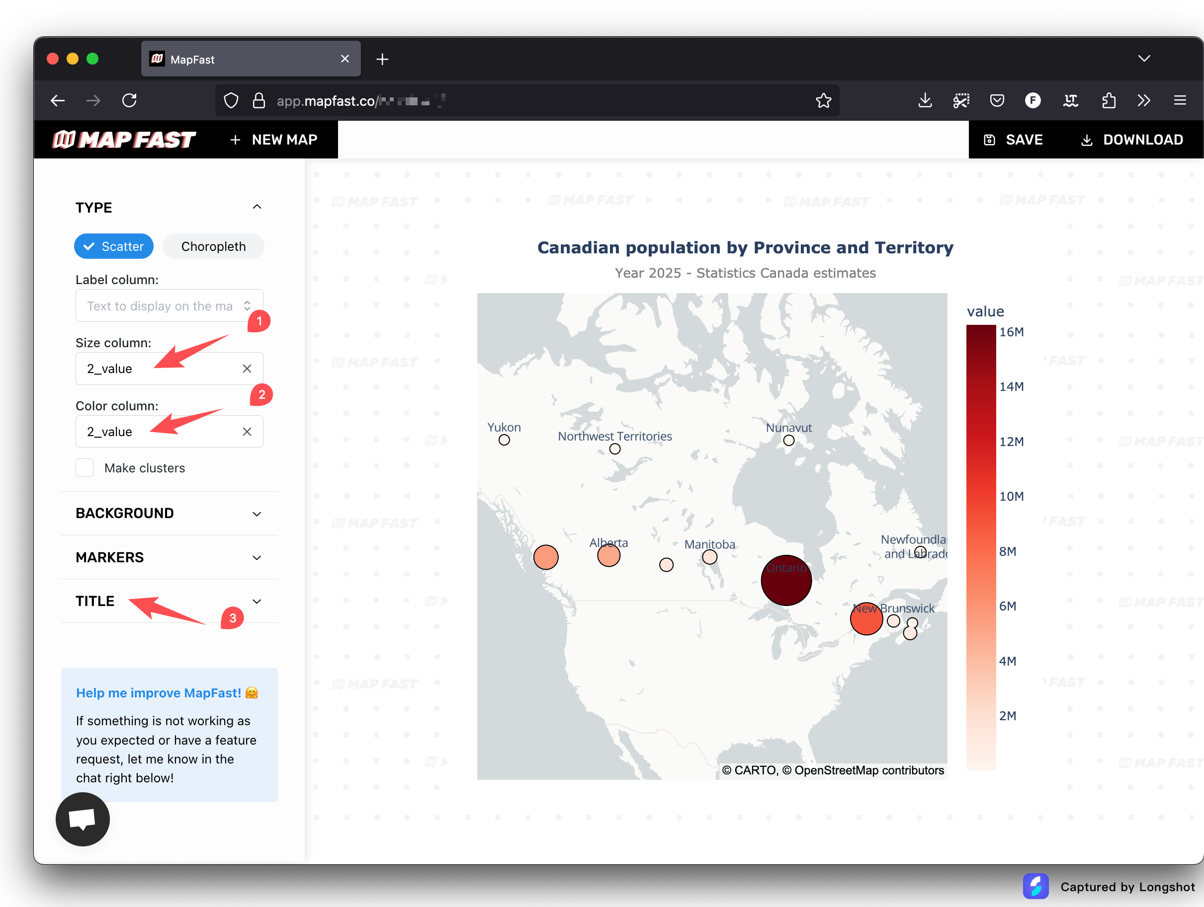Scatter map