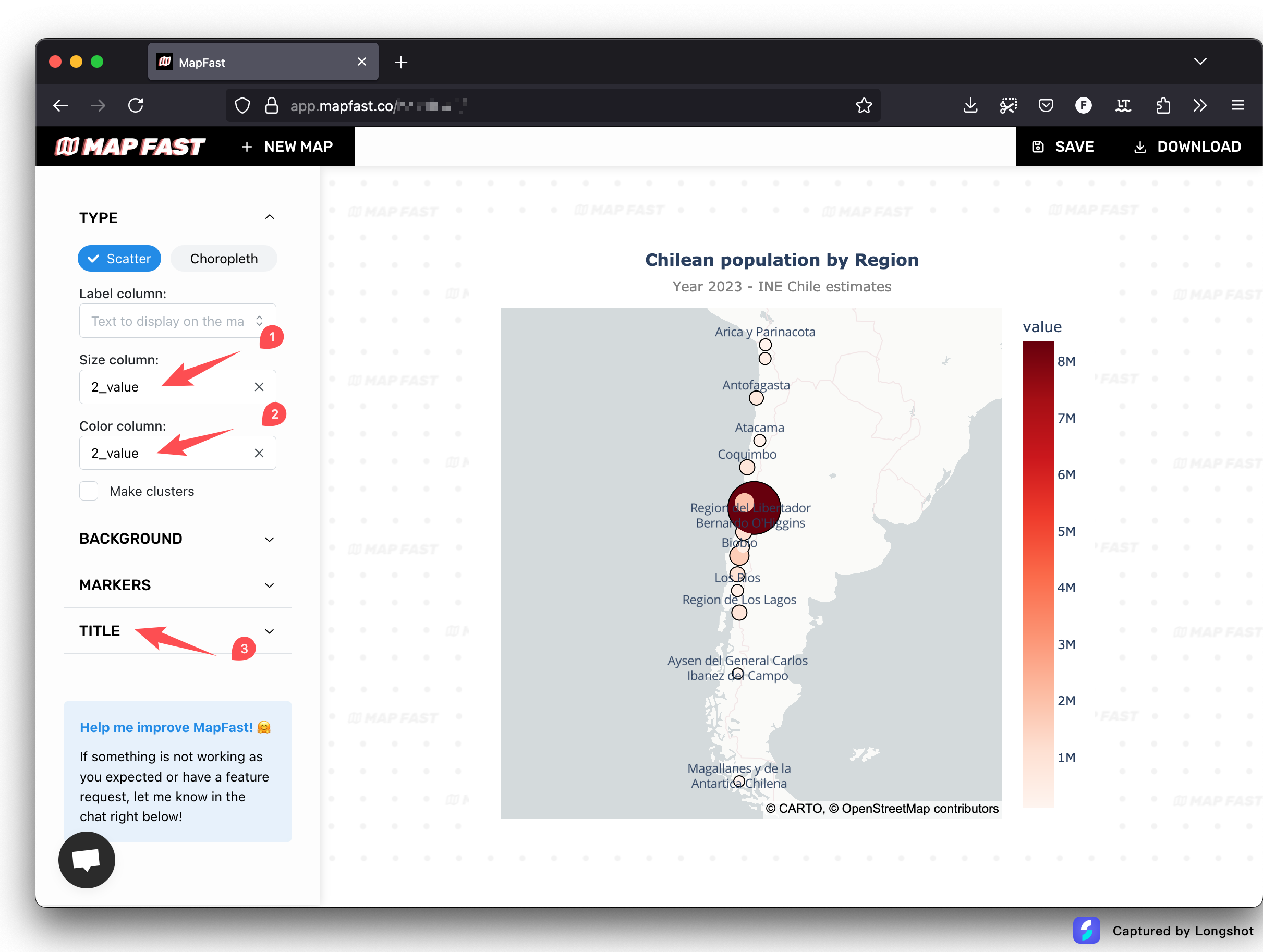 Scatter map