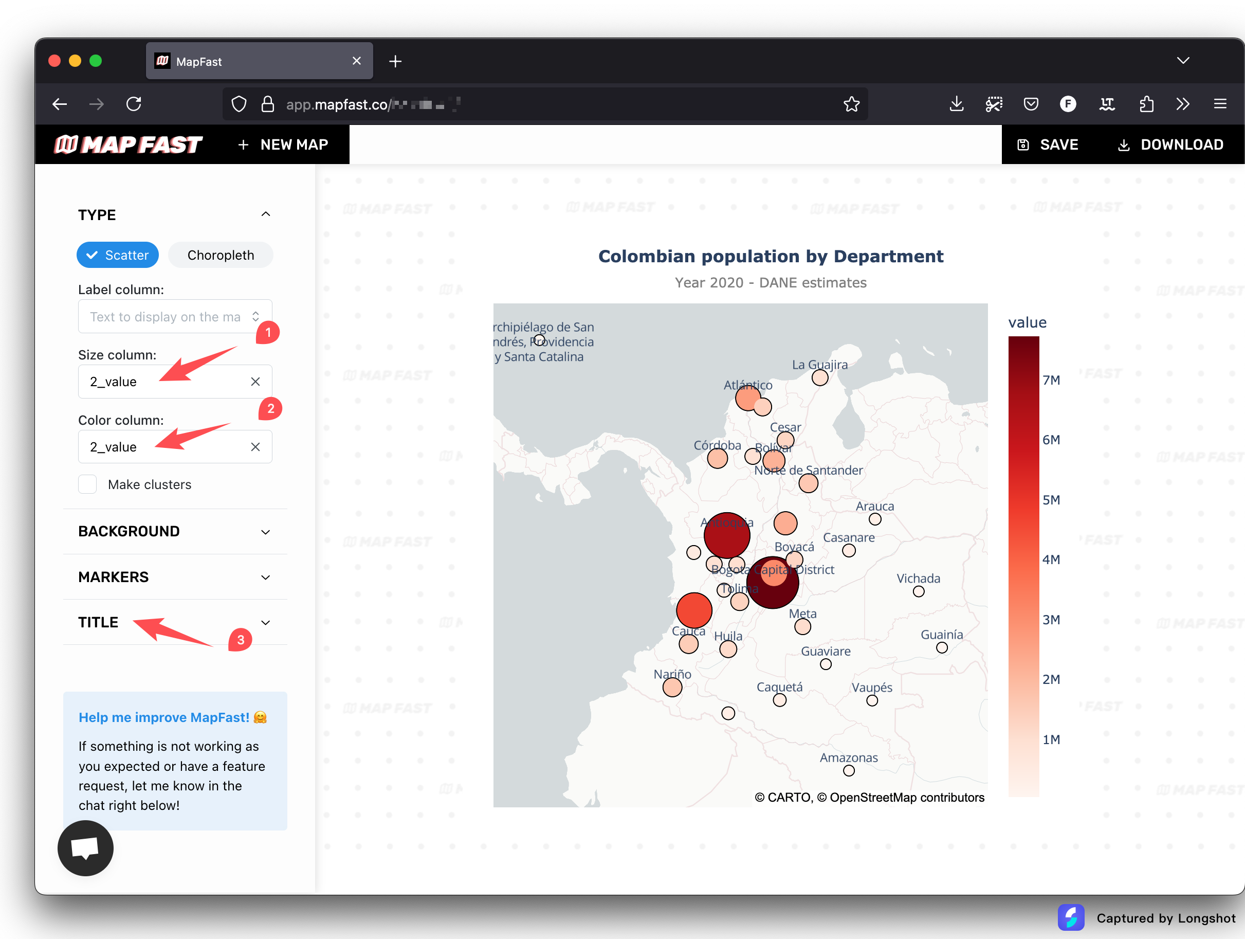 Scatter map