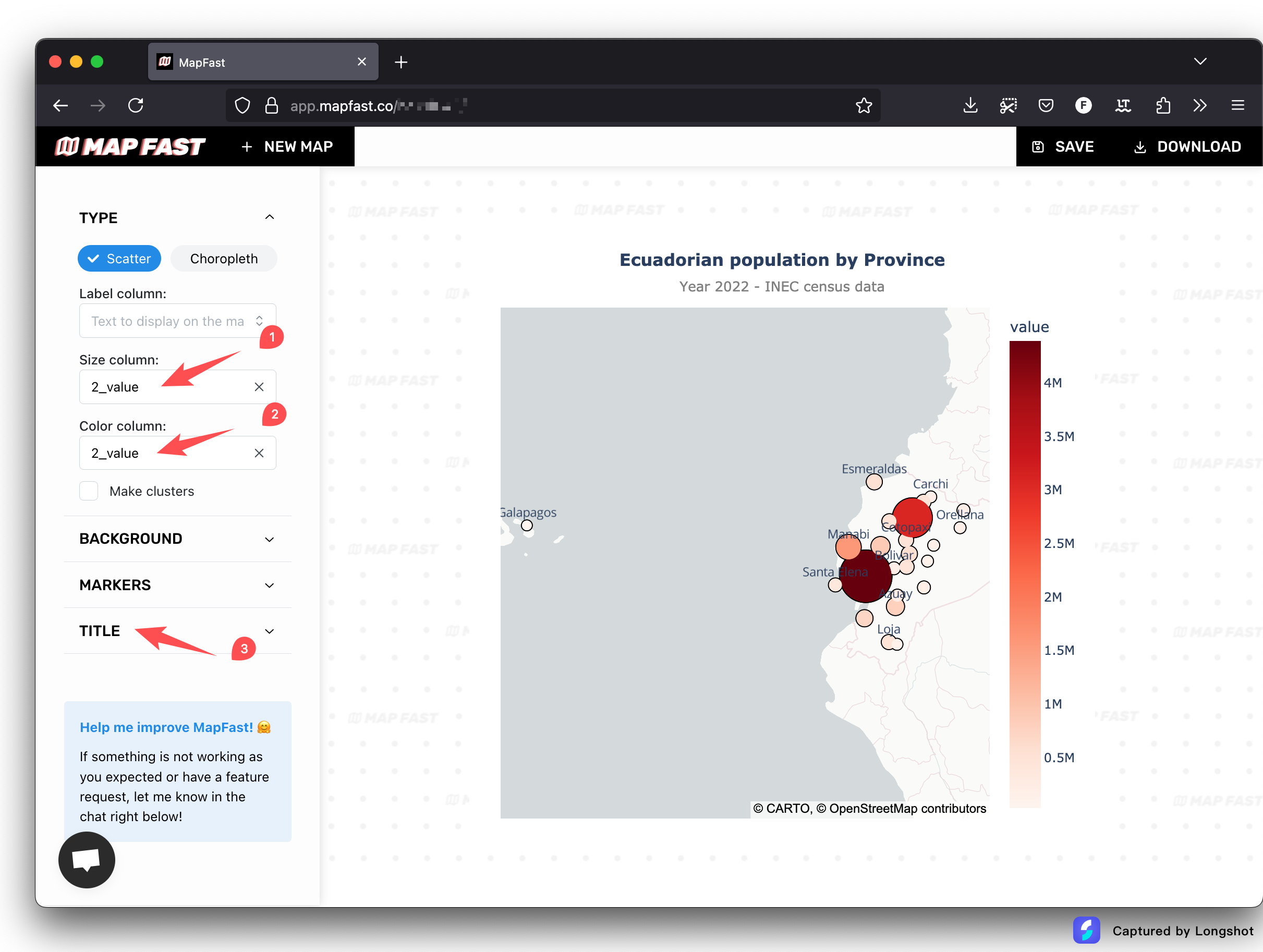 Scatter map