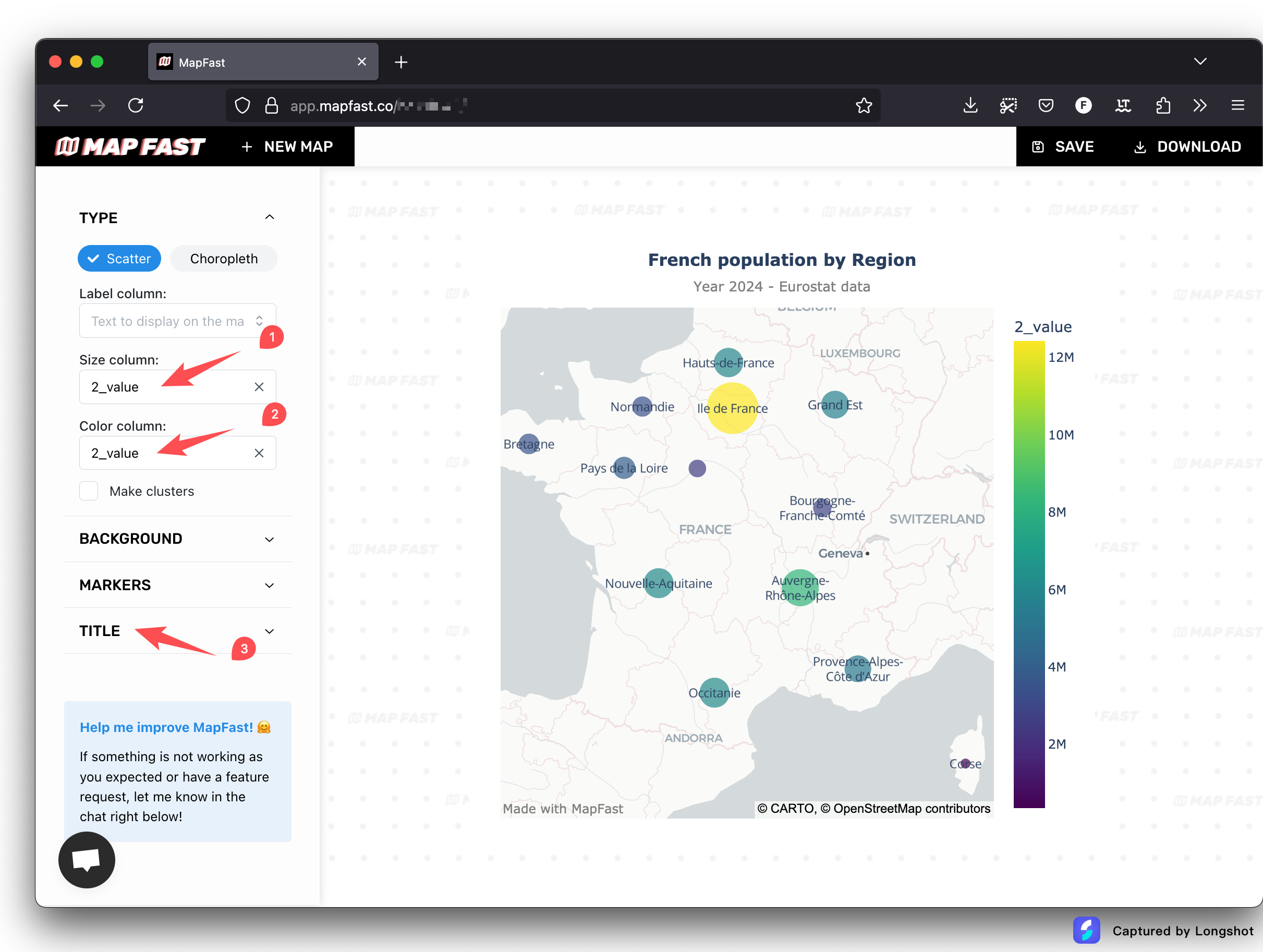 Scatter map