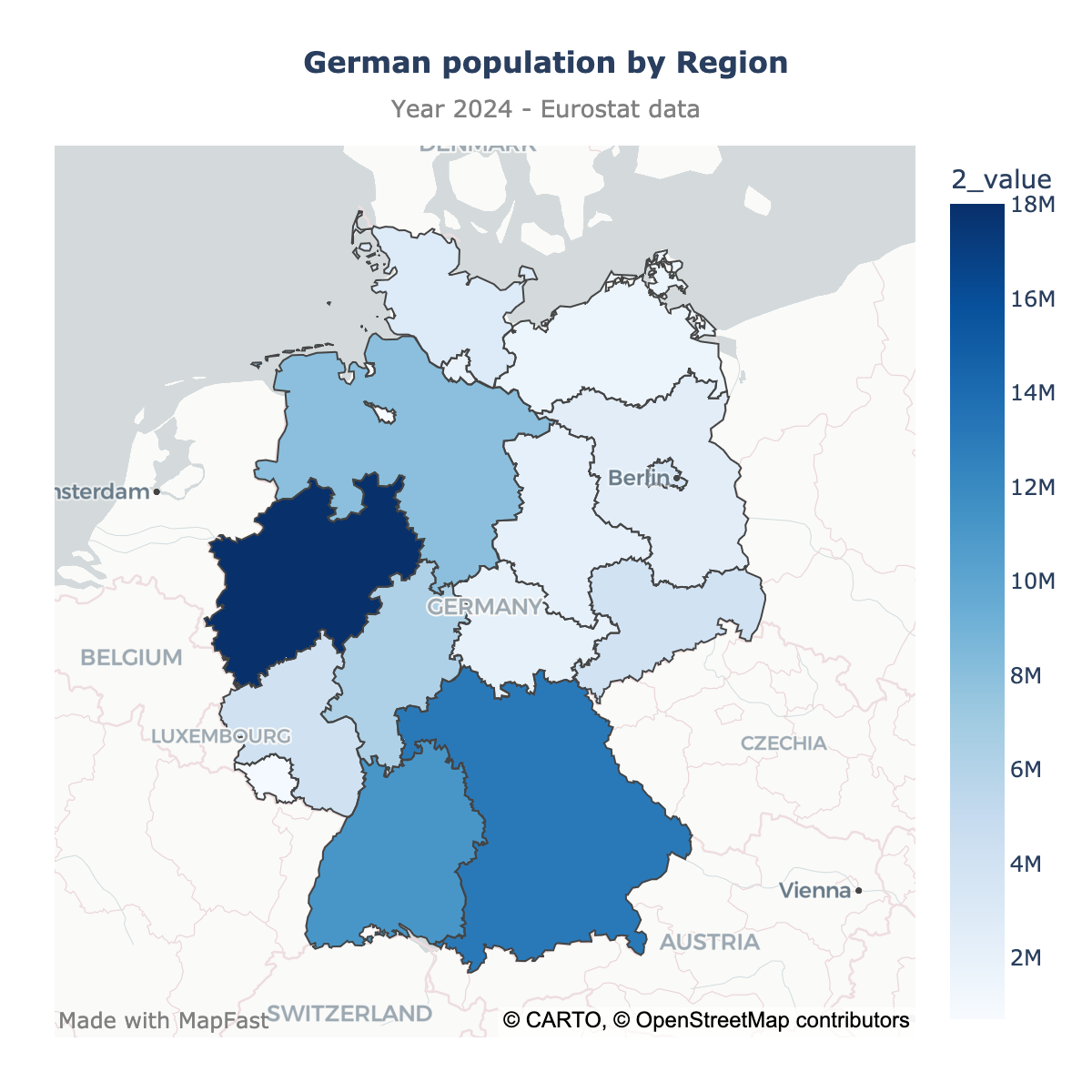 Choropleth map of Germany