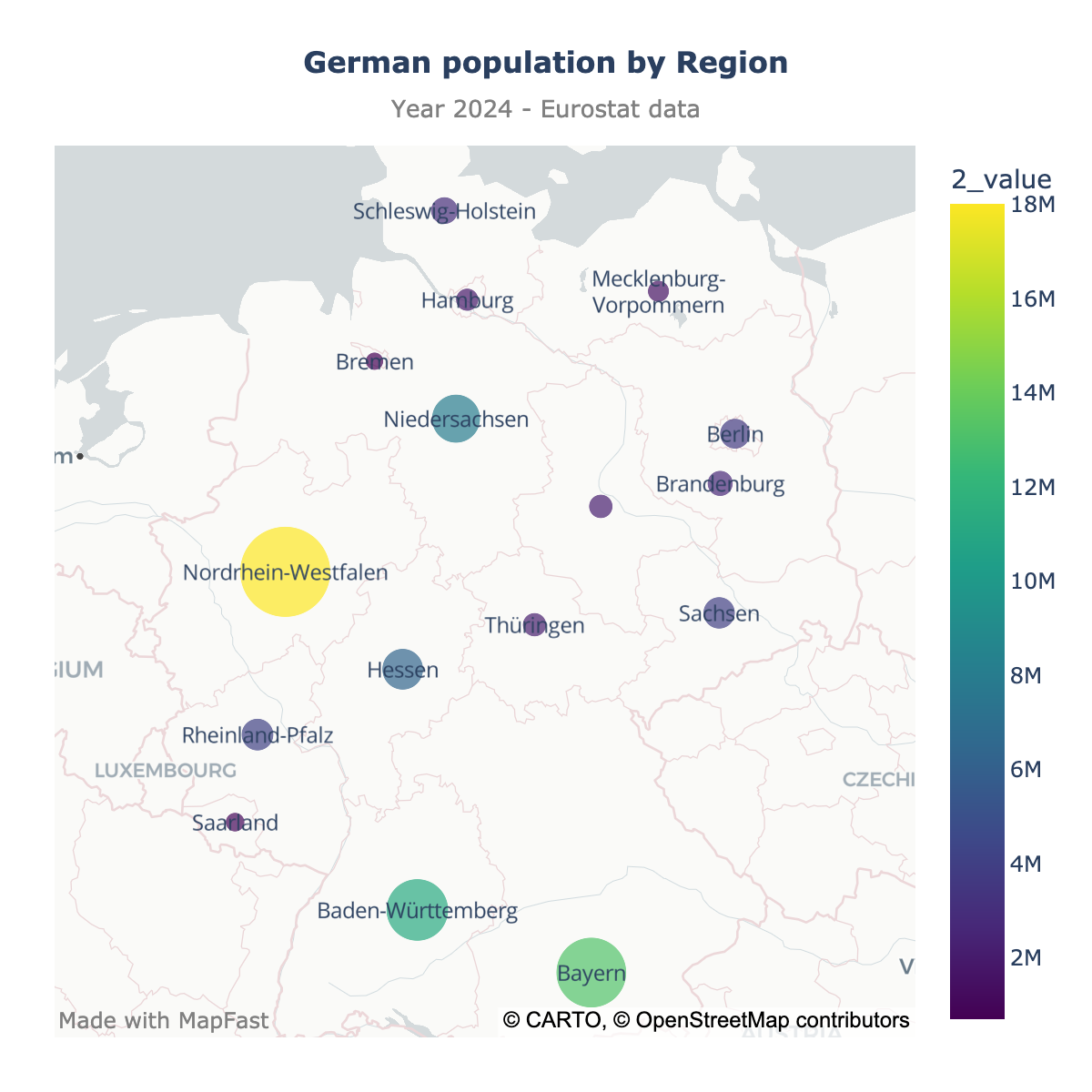 Scatter map of Germany