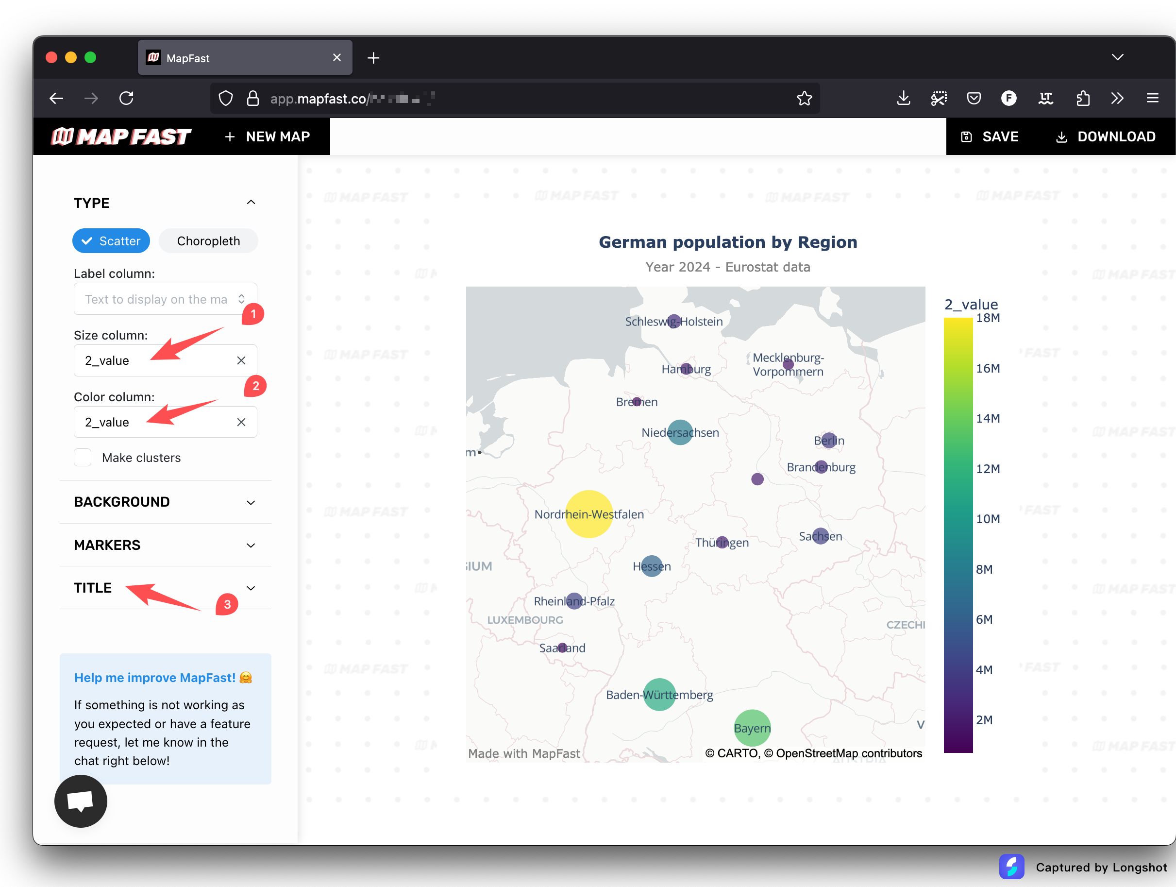 Scatter map