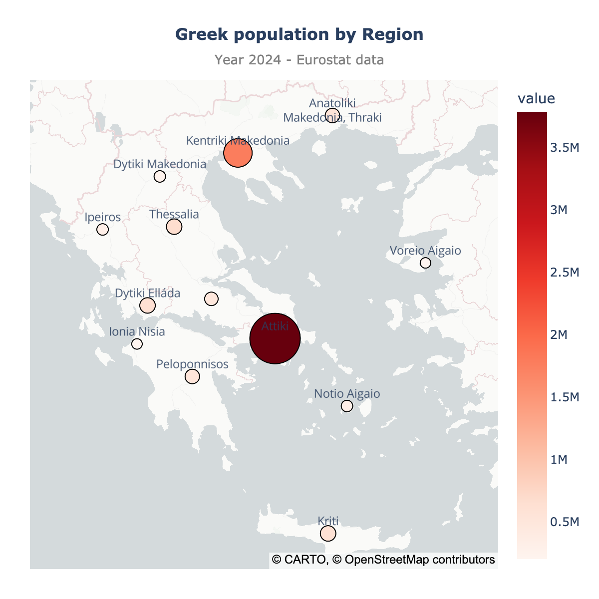 Scatter map of Greece