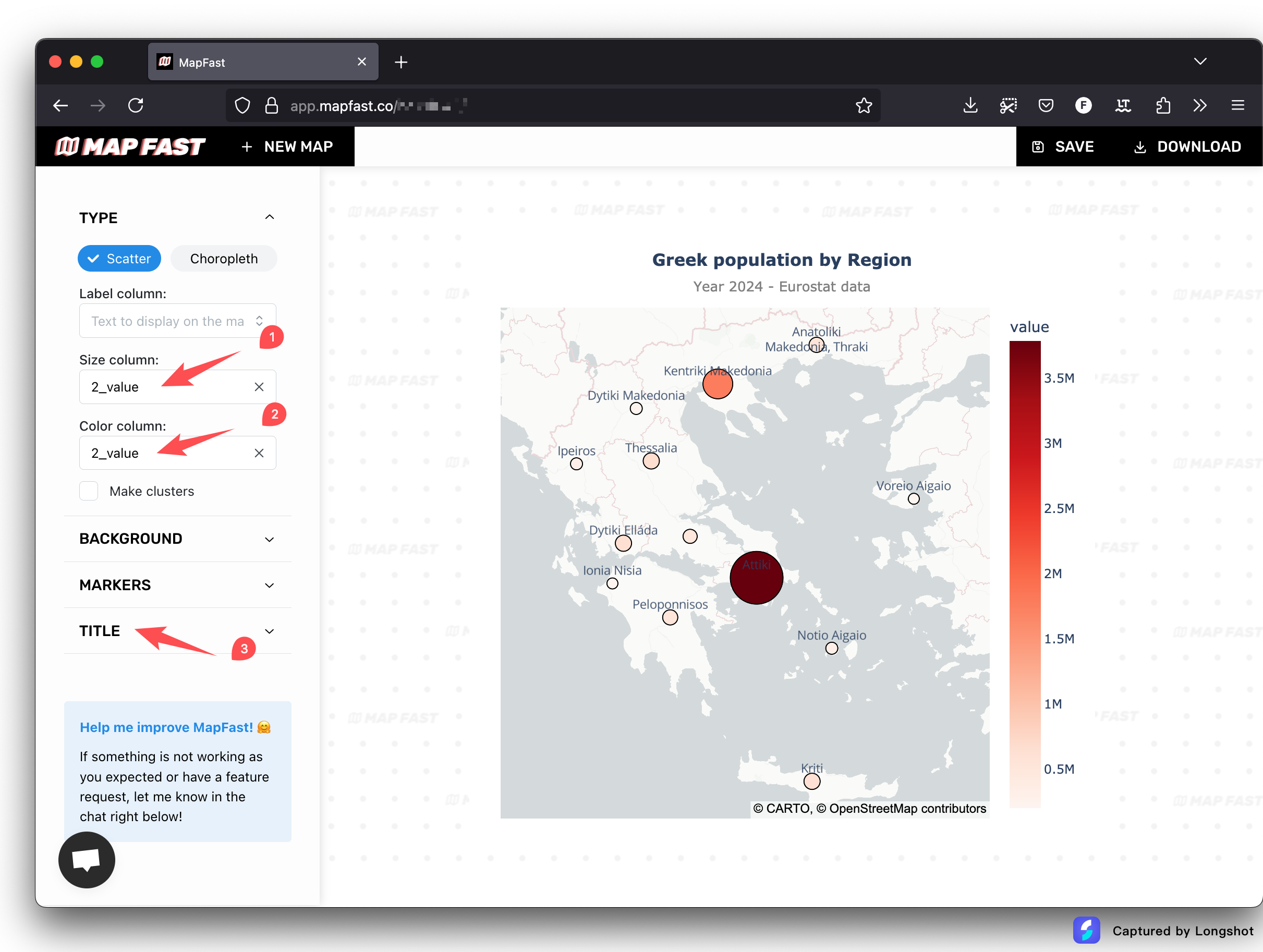 Scatter map