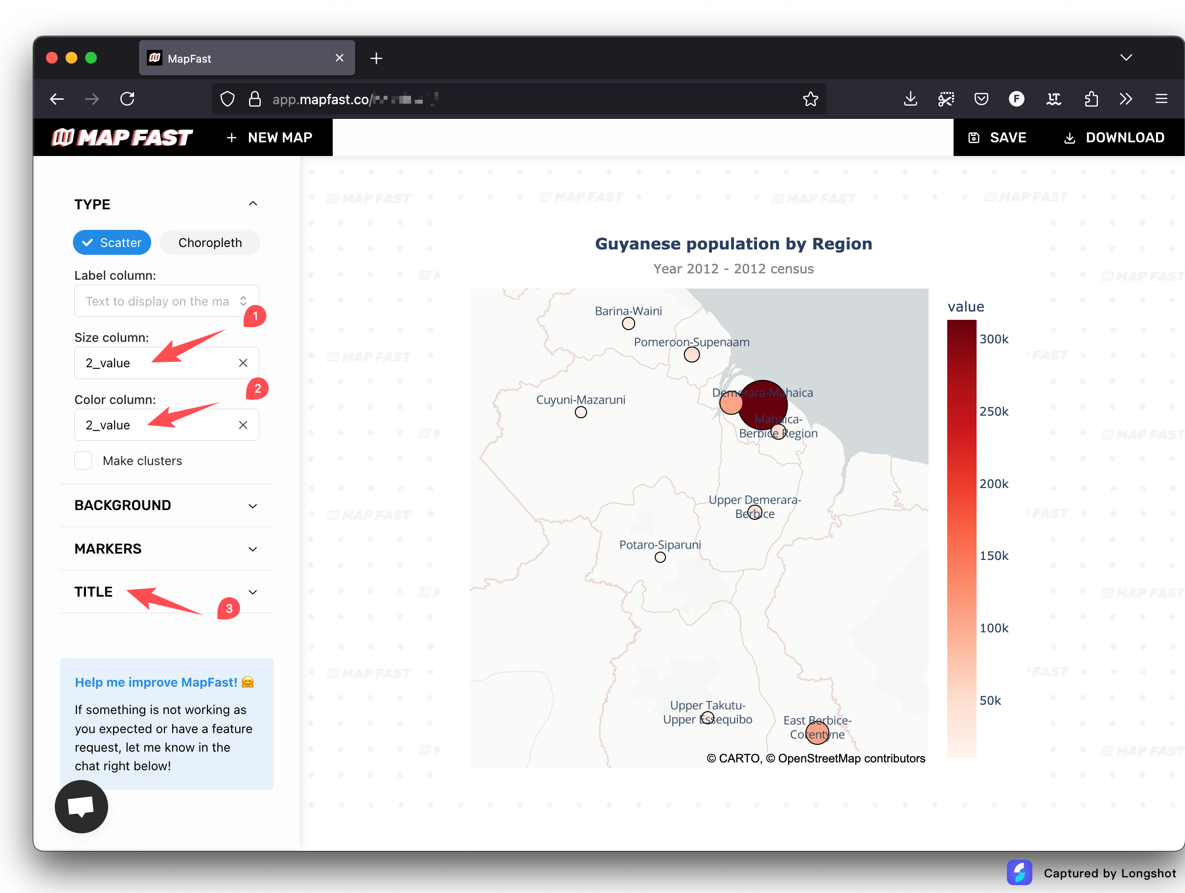 Scatter map