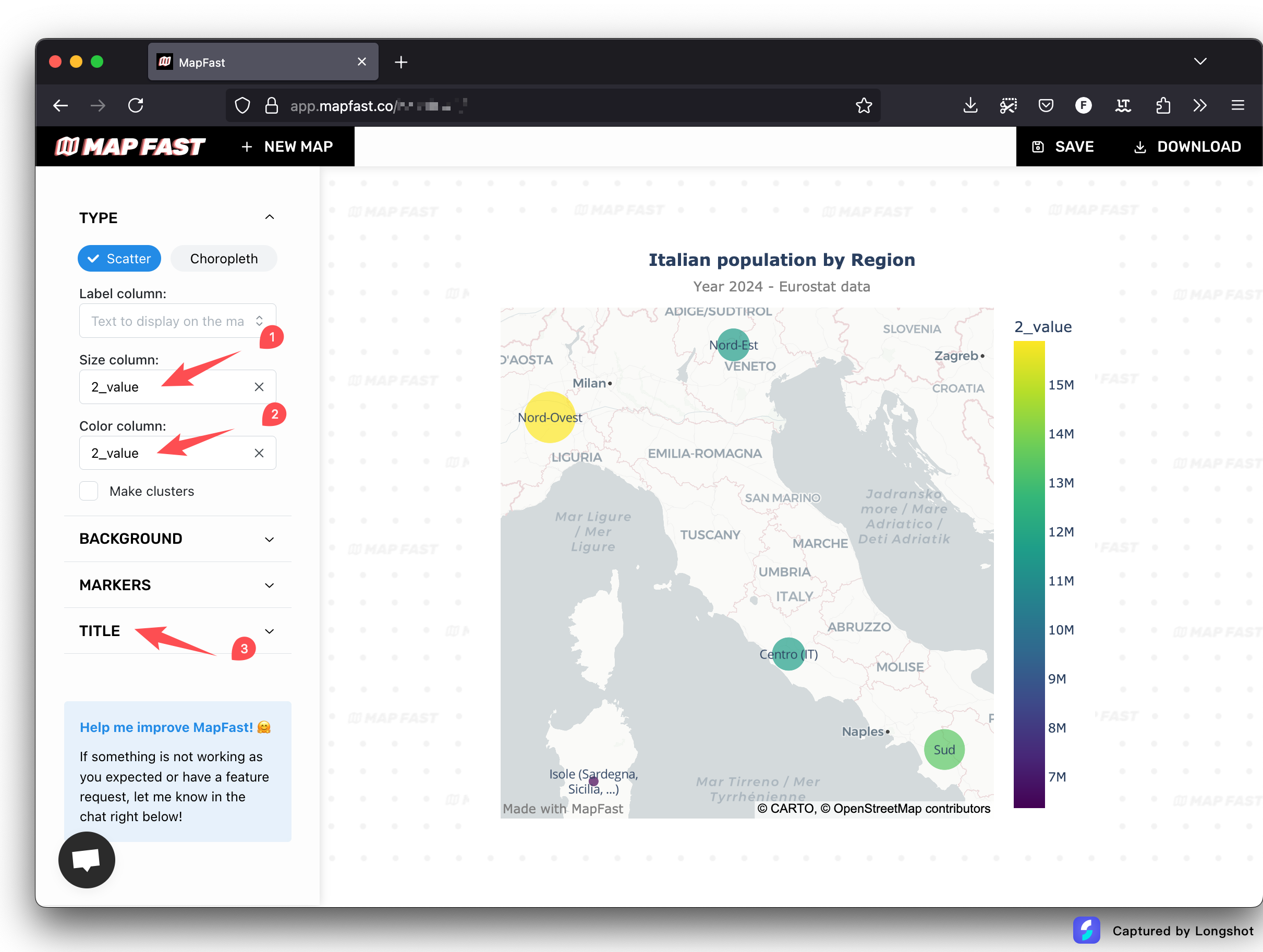 Scatter map