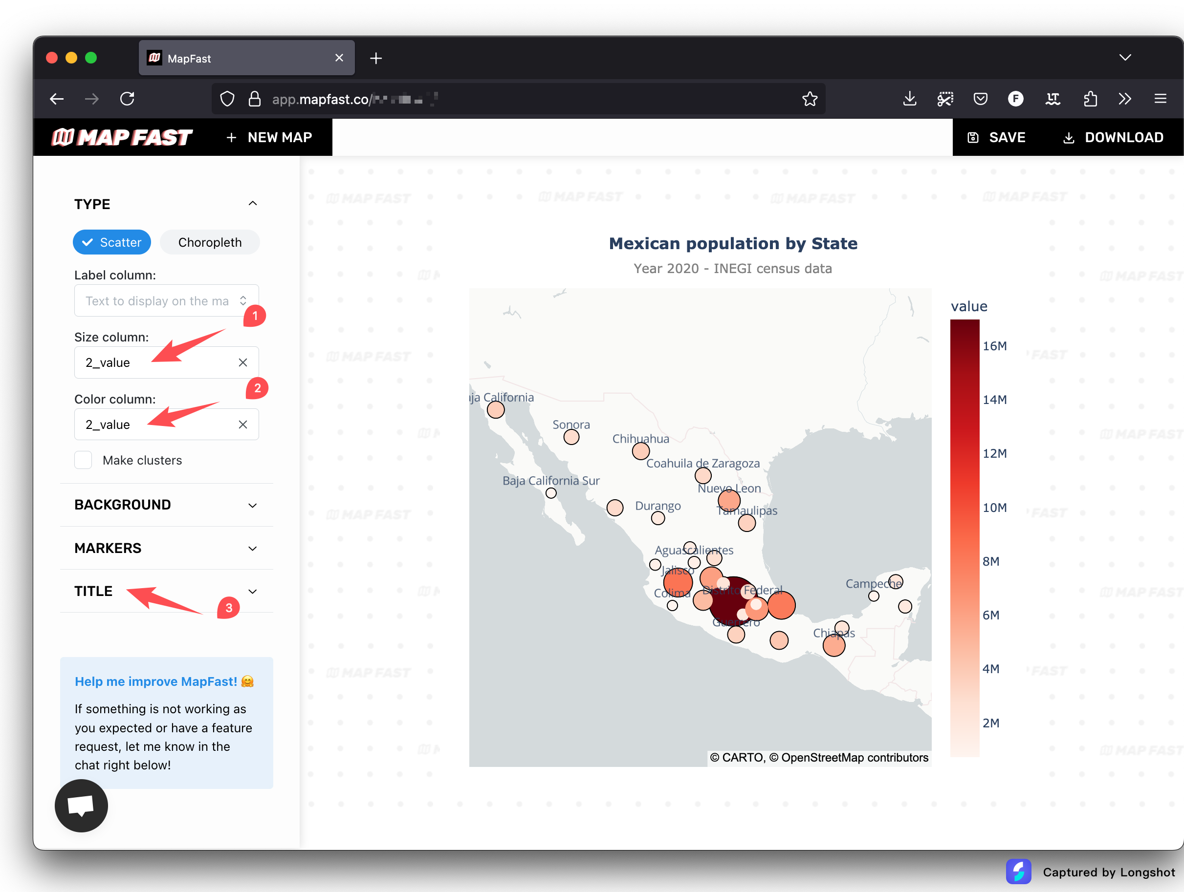 Scatter map