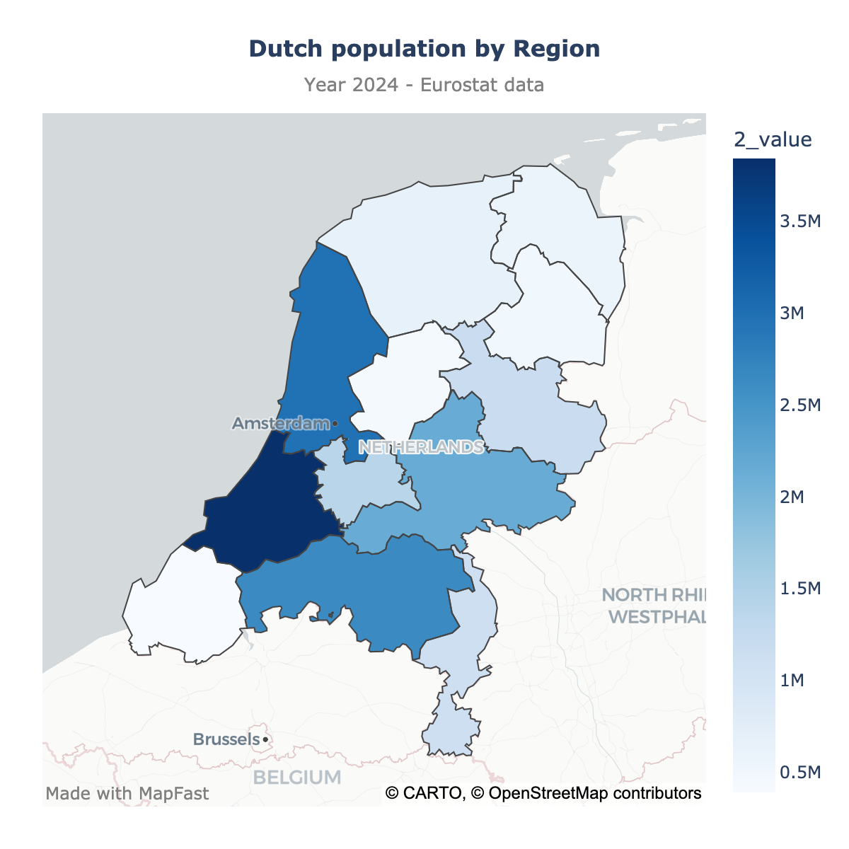Choropleth map of Netherlands