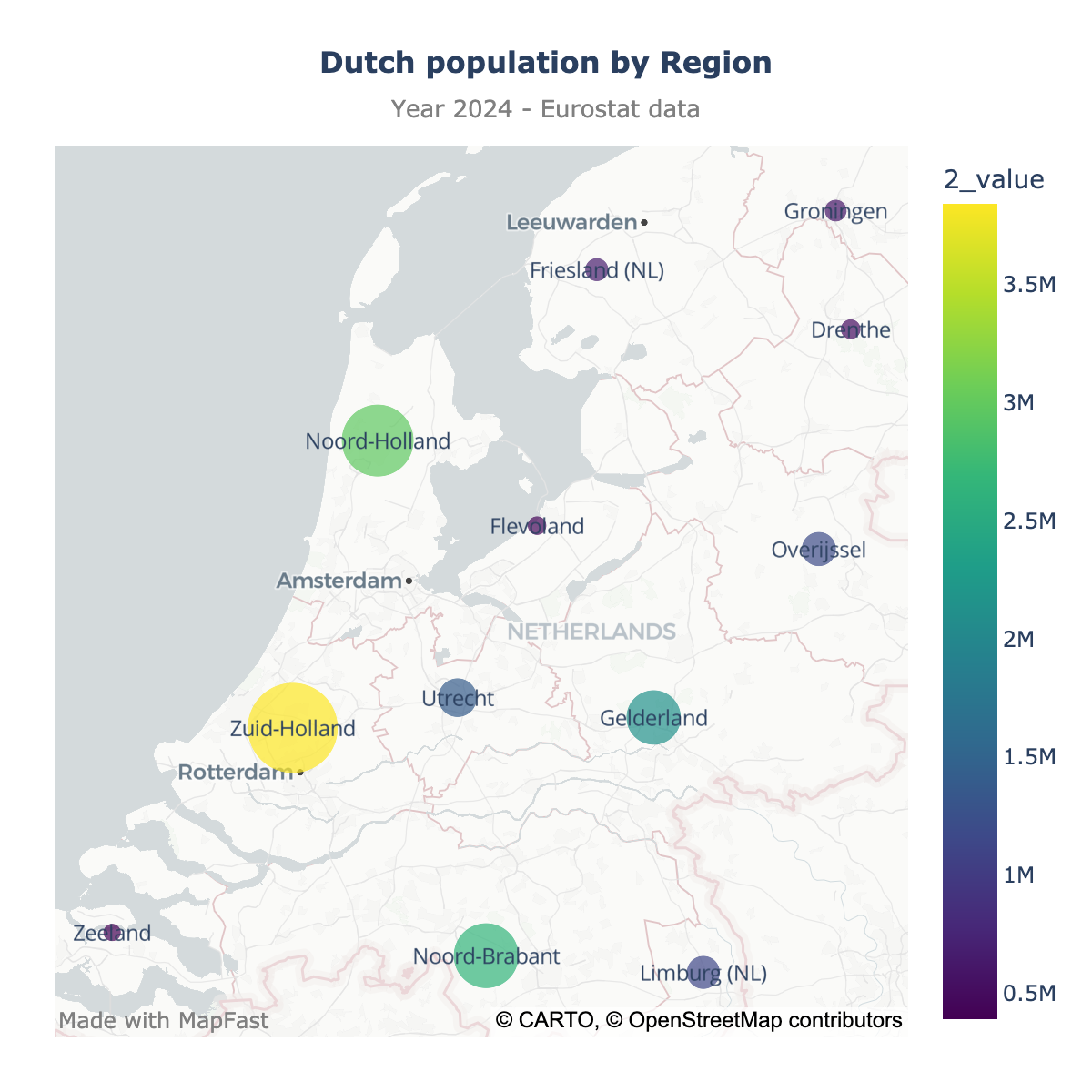 Scatter map of Netherlands