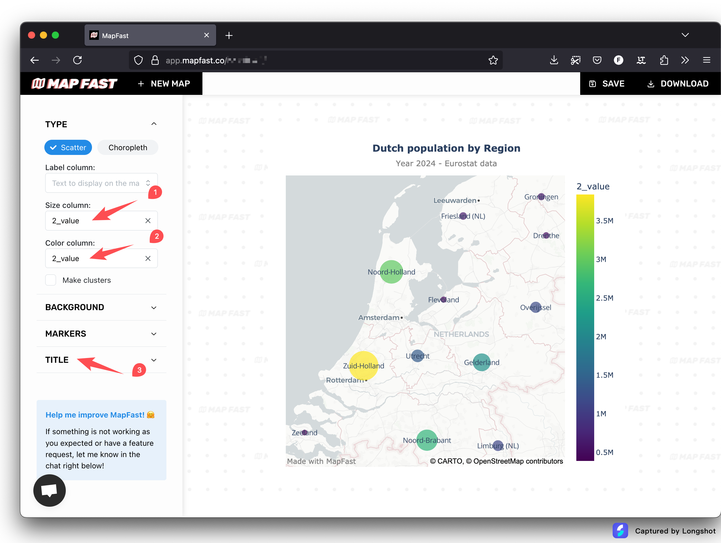 Scatter map