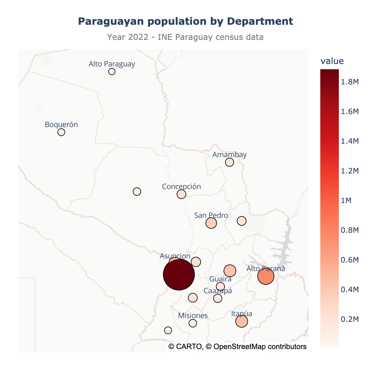Scatter map of Paraguay