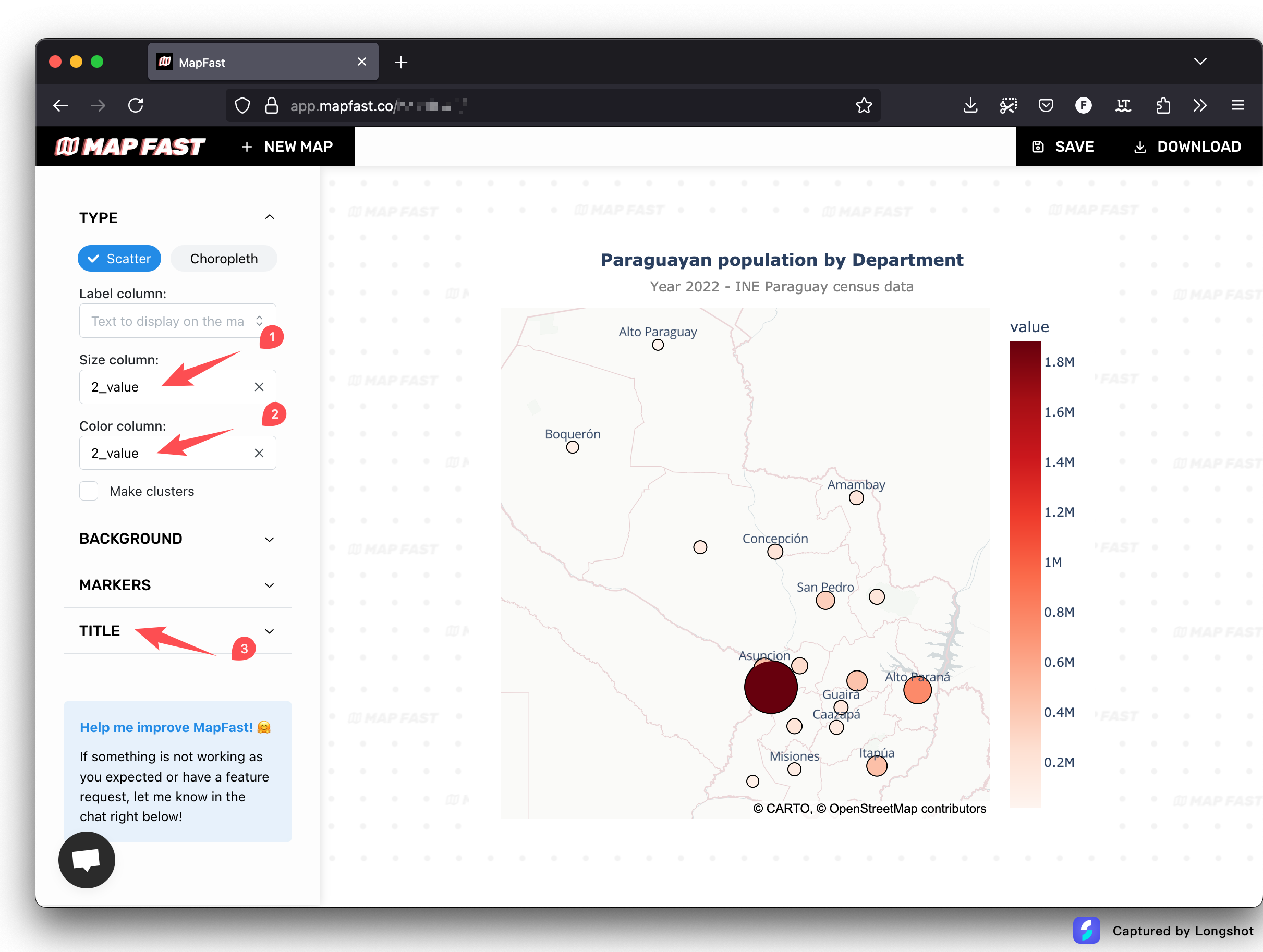 Scatter map