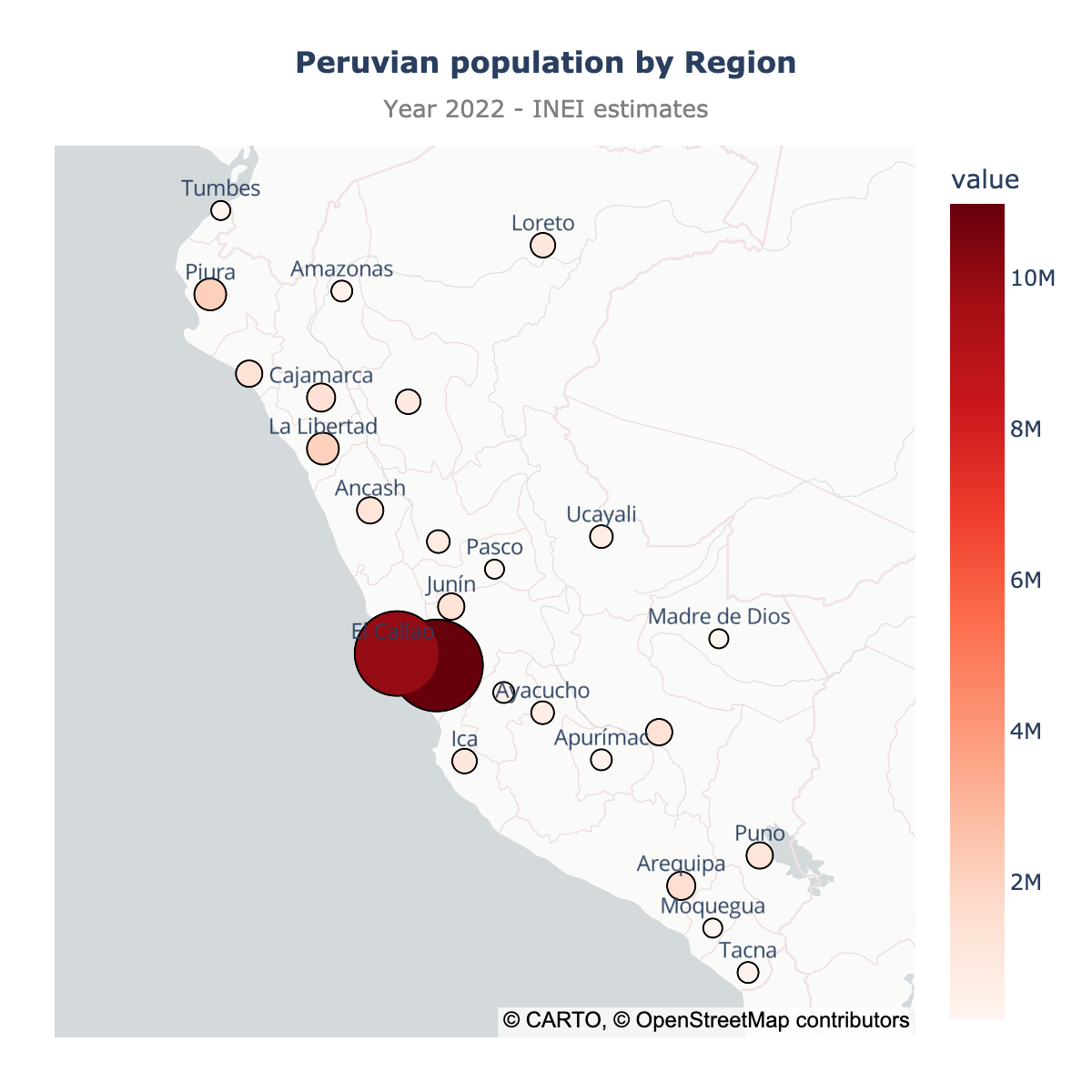 Scatter map of Peru