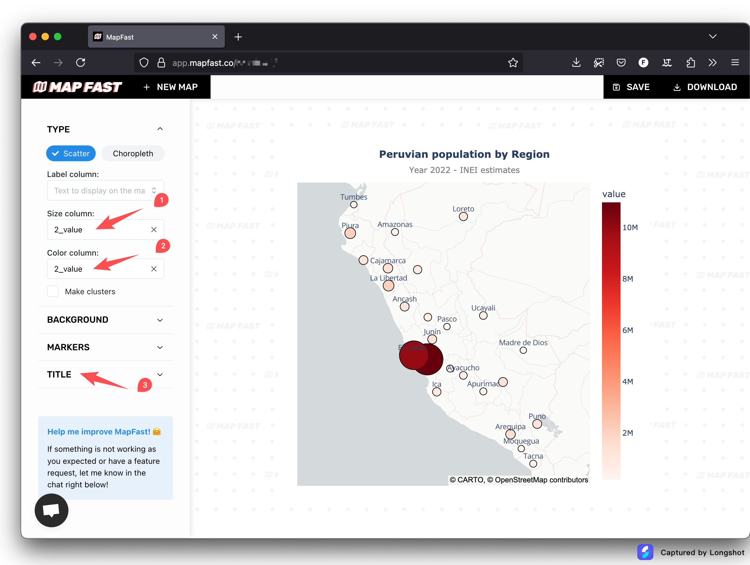 Scatter map