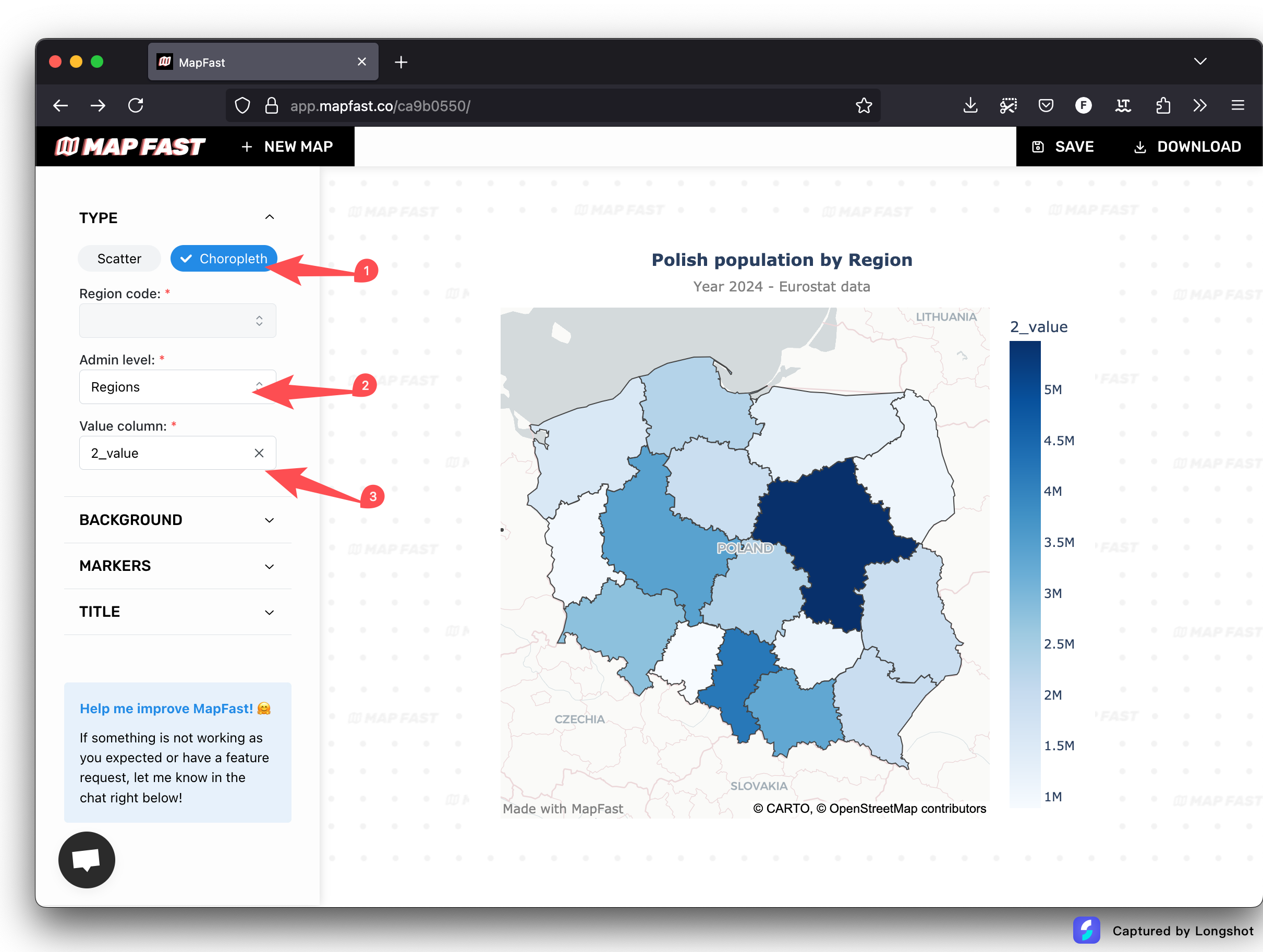 Choropleth map
