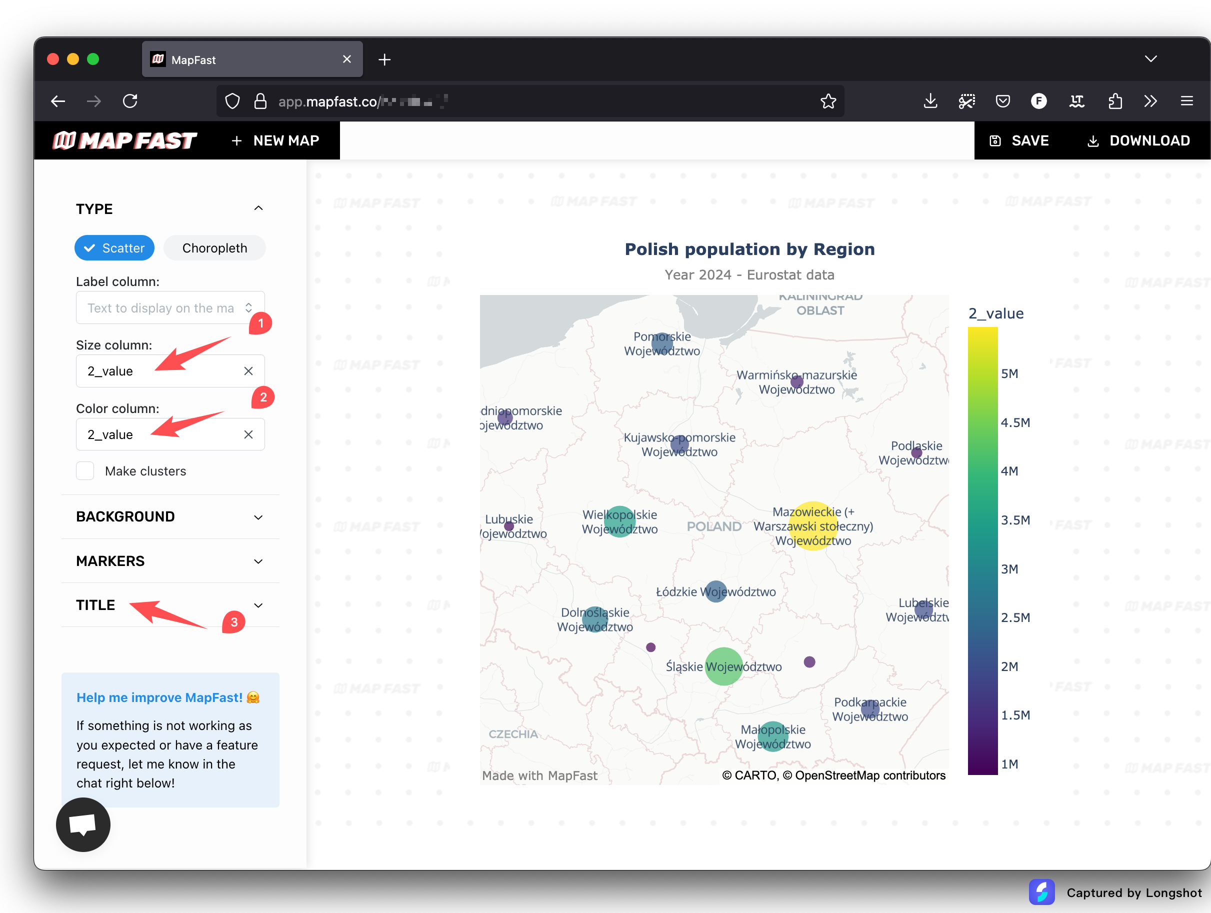 Scatter map