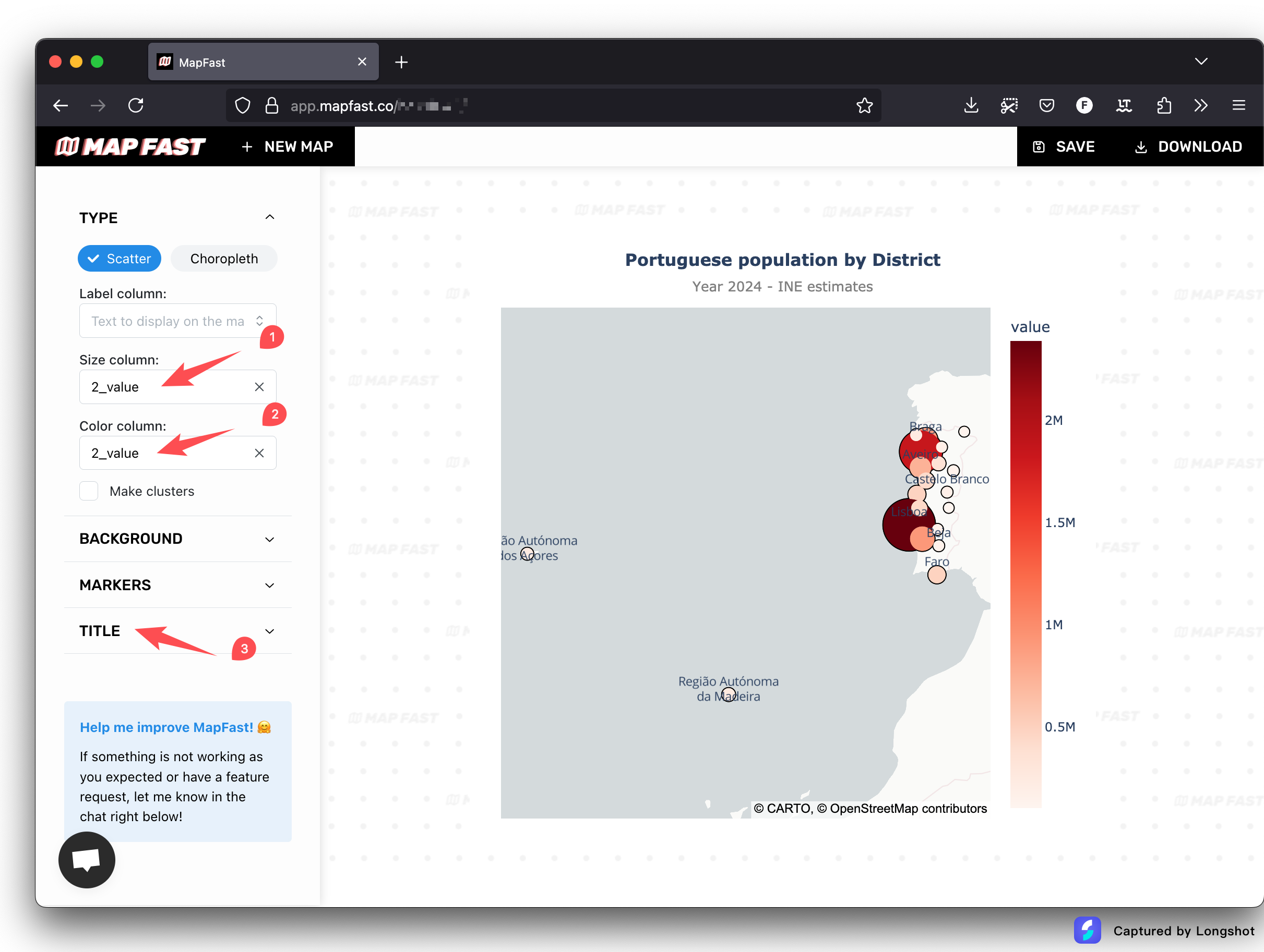 Scatter map