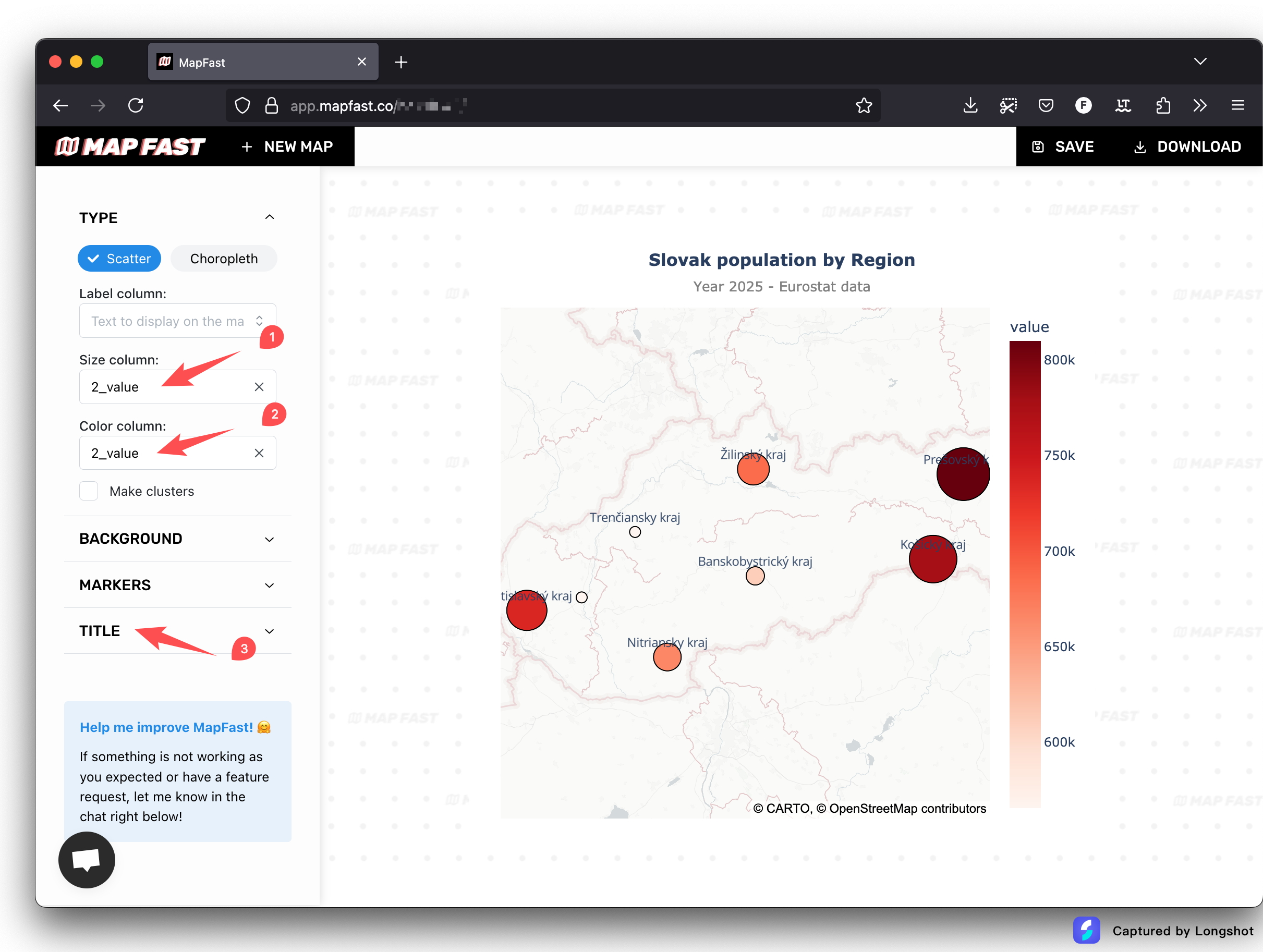 Scatter map