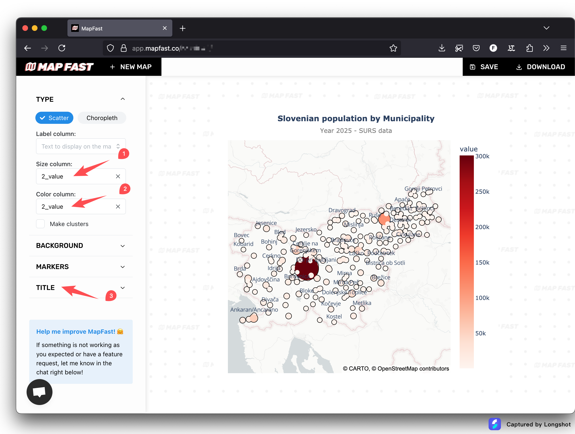 Scatter map