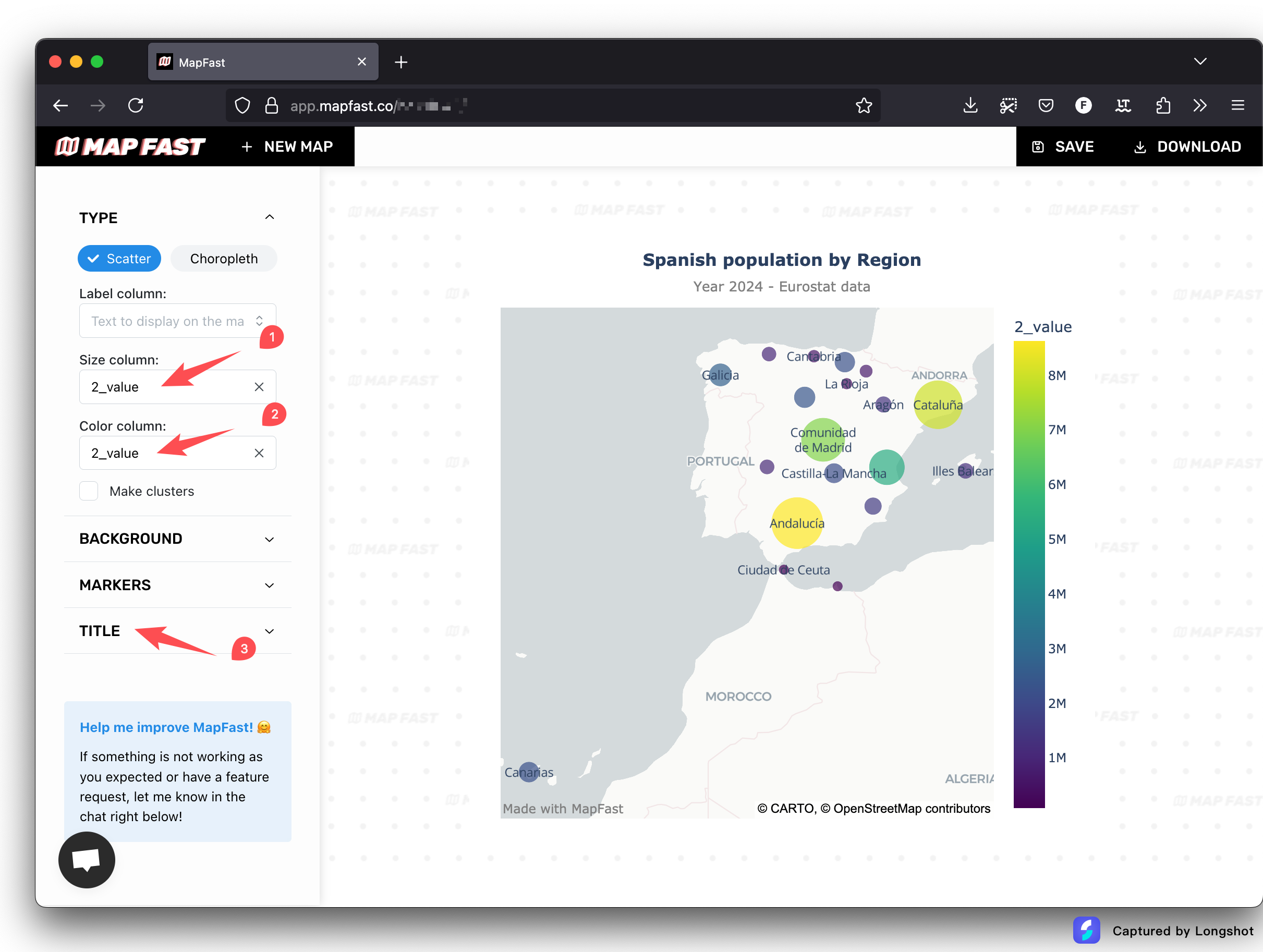 Scatter map