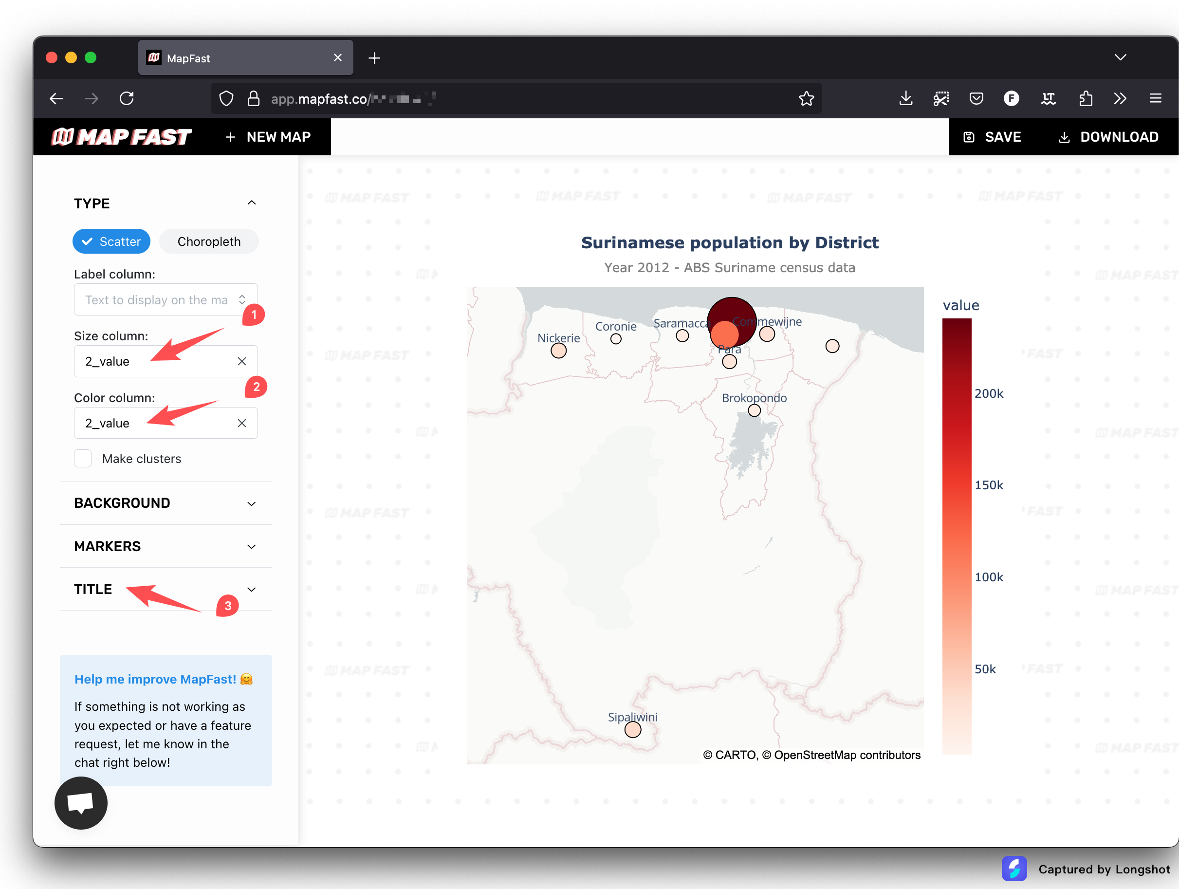 Scatter map