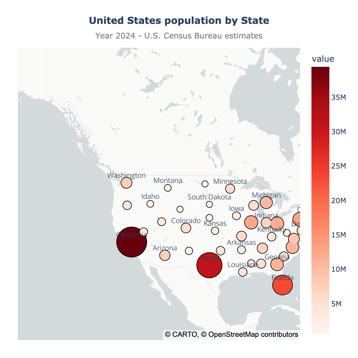 Scatter map of United States