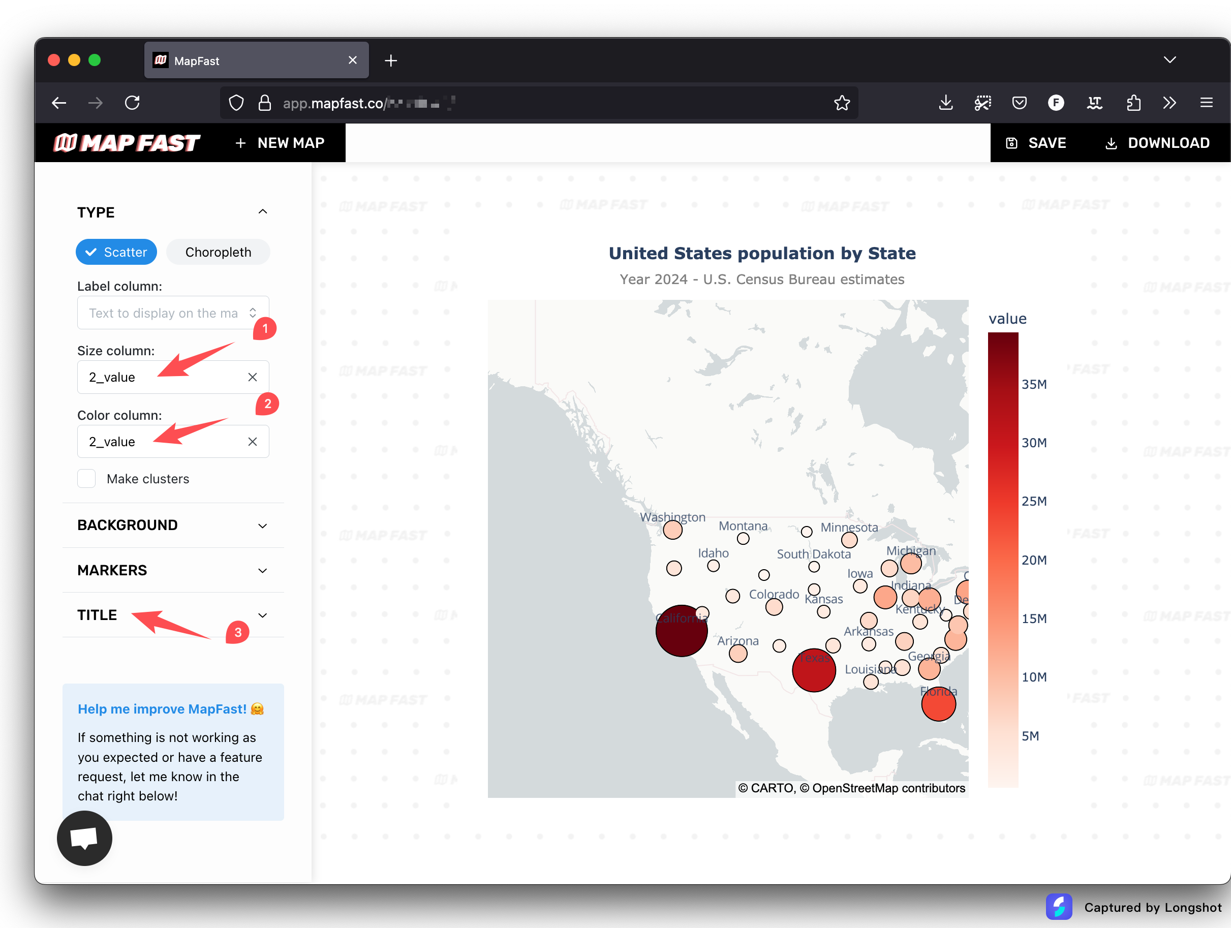 Scatter map