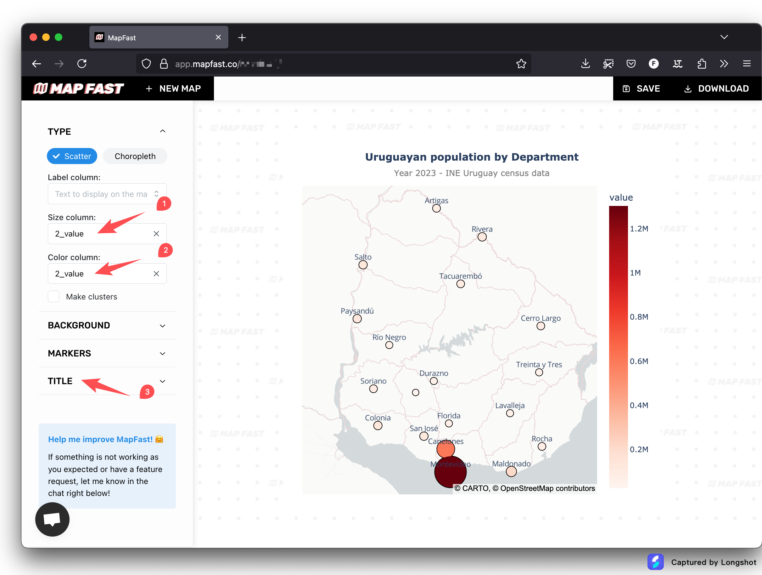 Scatter map