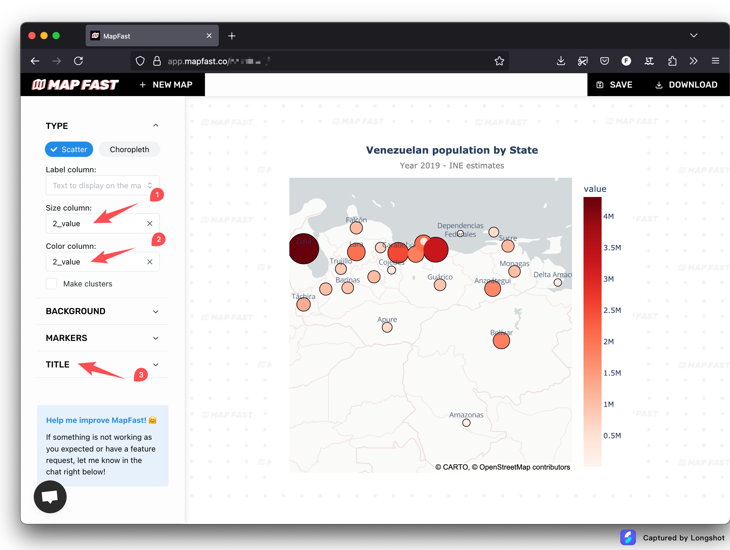 Scatter map