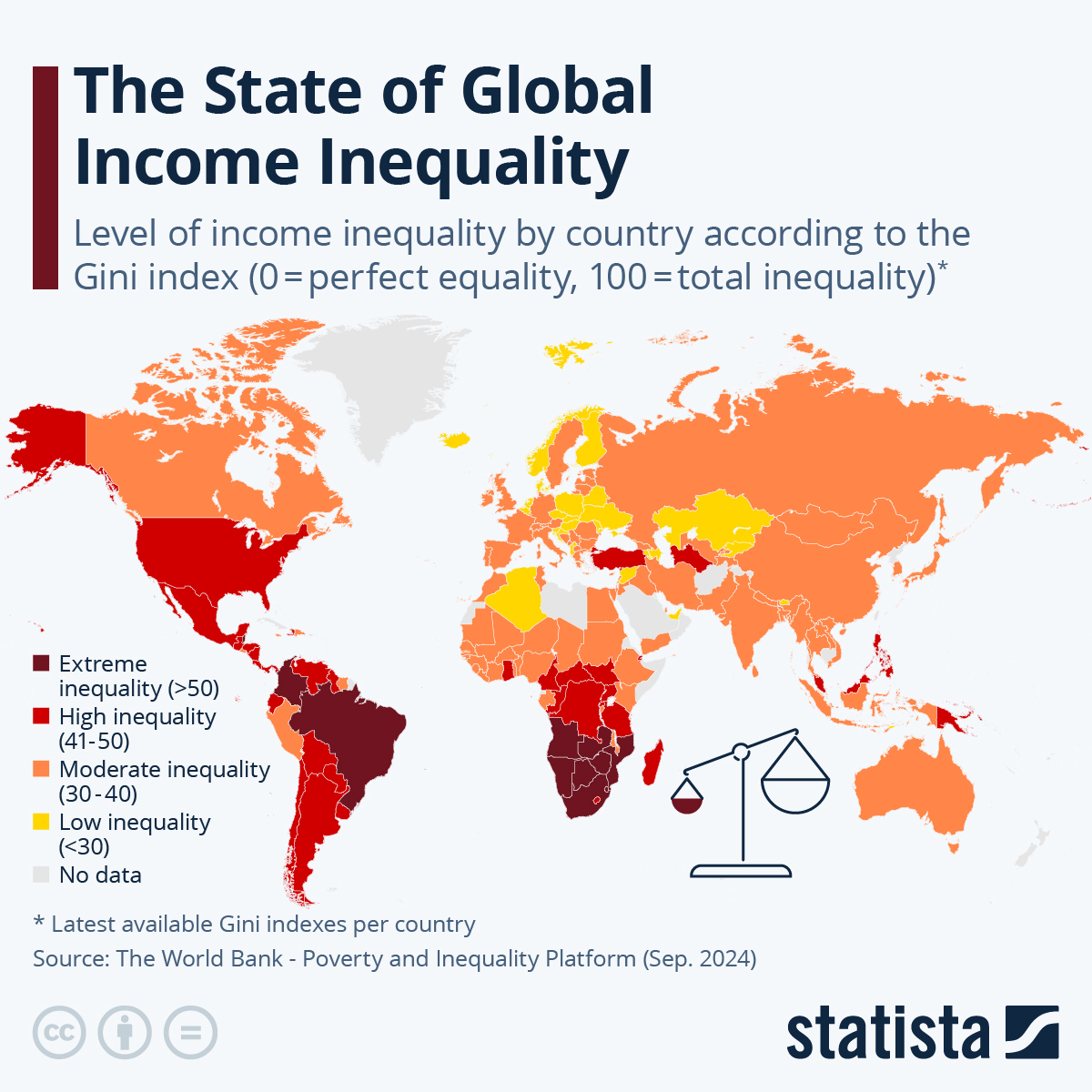 Example 2: A GINI Index Map by Statista. (source link)