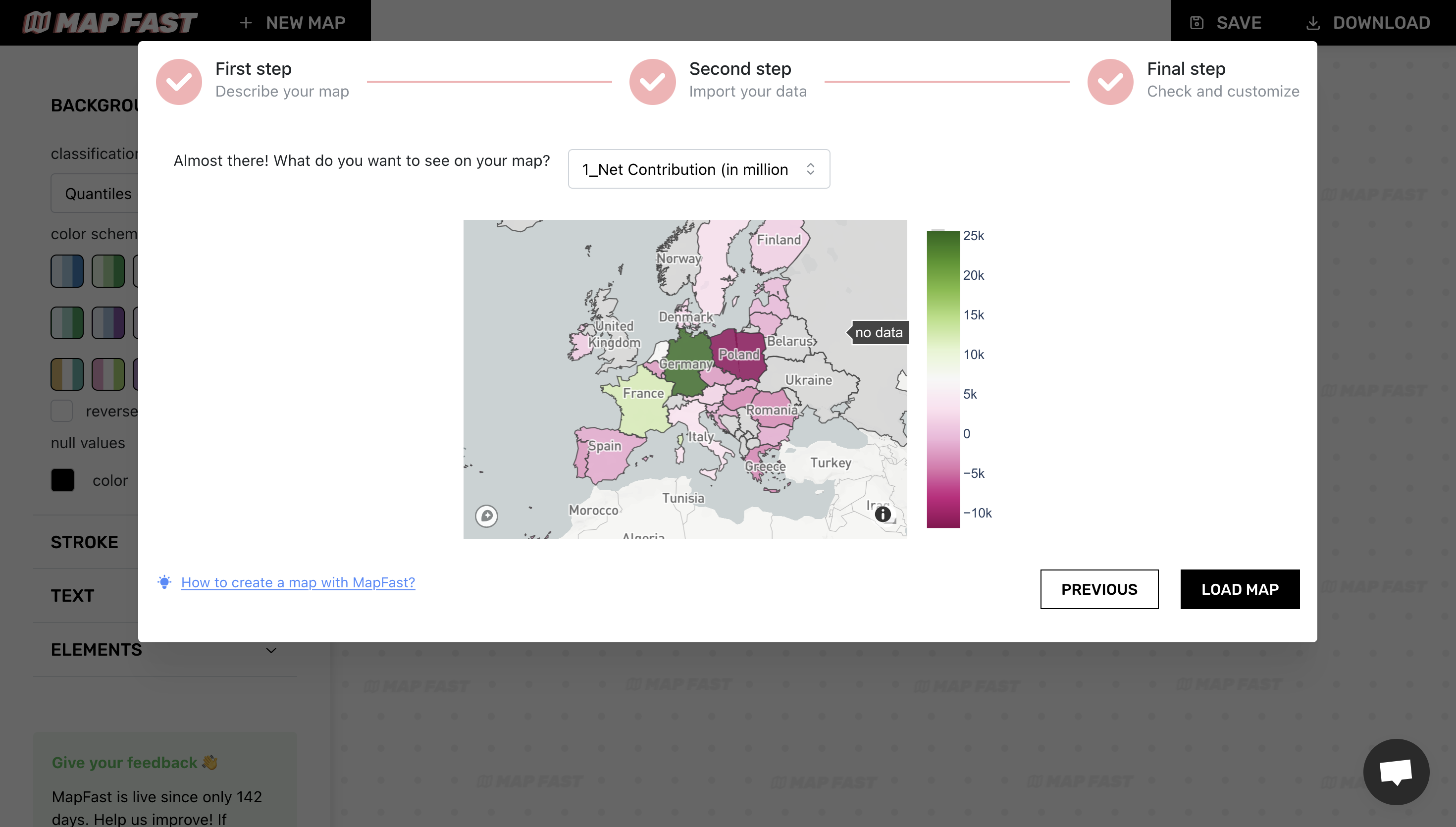 The final step is to pick the correct data column and load the map!